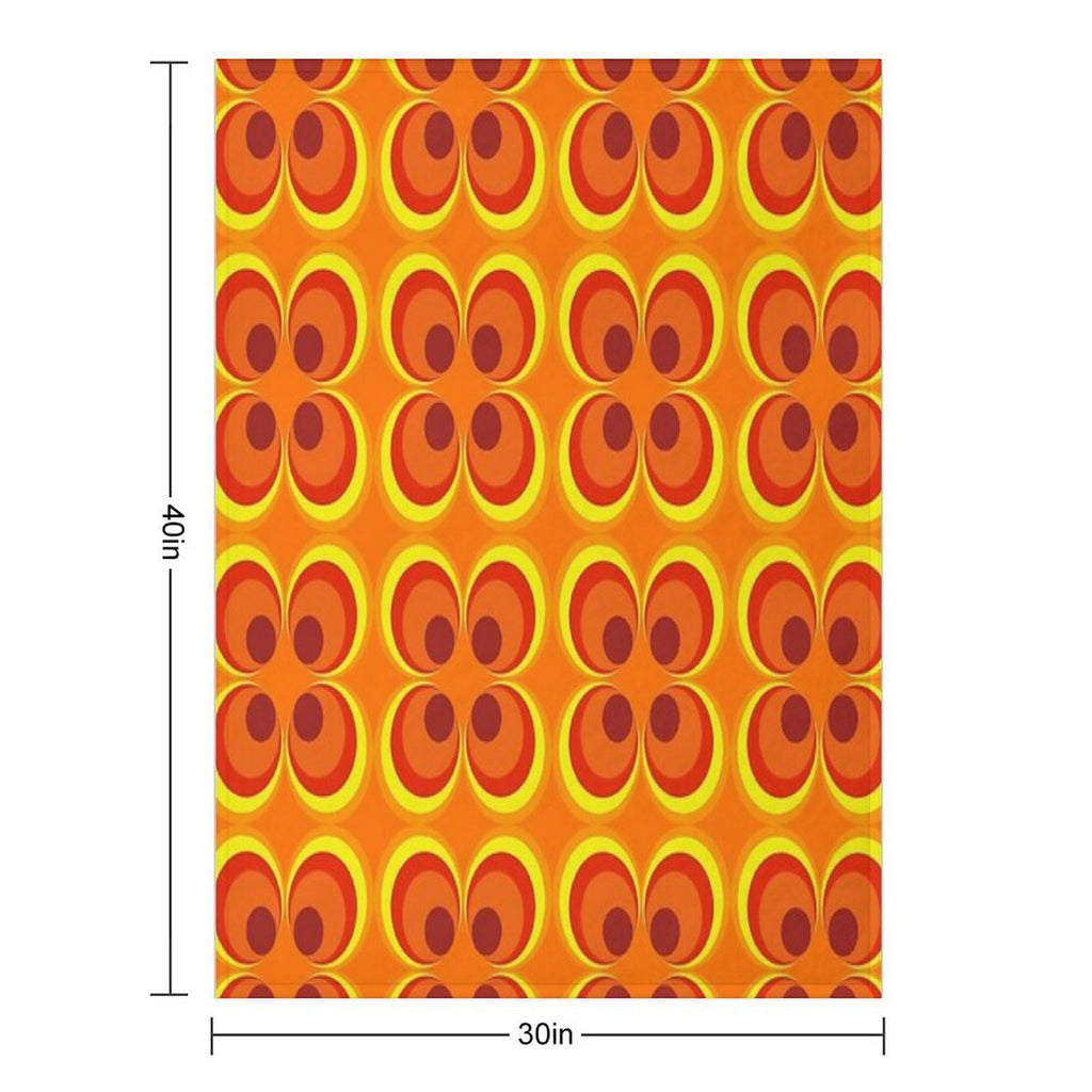 1970s Burnt Orange Retro Design Travel-friendly Throw Blanket