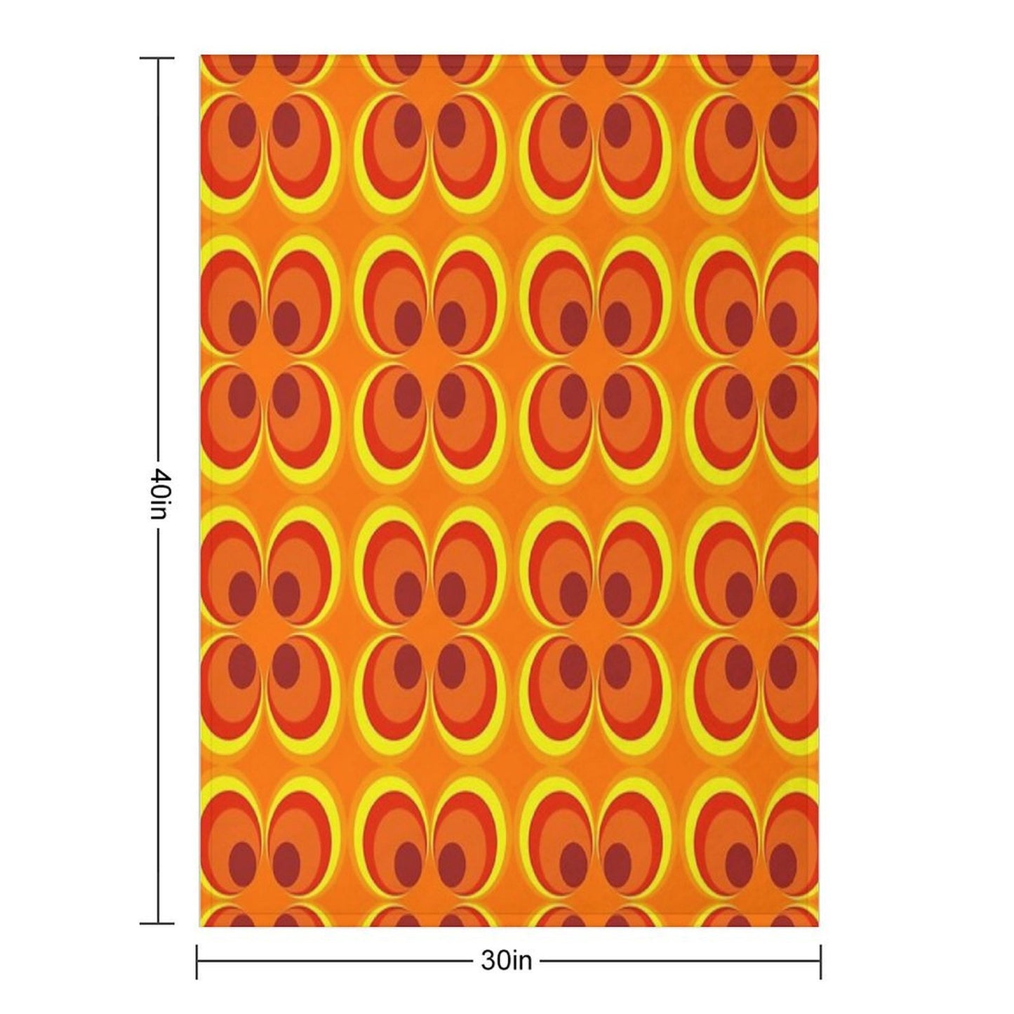 1970s Burnt Orange Retro Design Travel-friendly Throw Blanket
