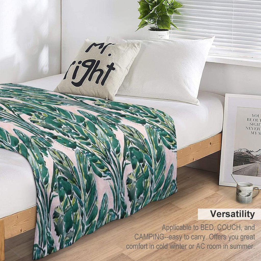 BIG FEELINGS BANANA LEAF TROPICAL Sustainable Throw Blanket