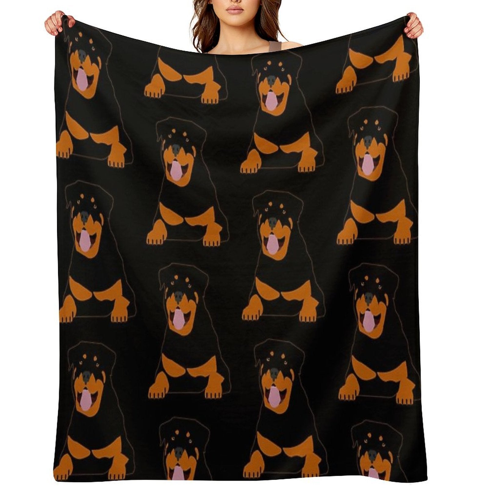 Rottie Machine-washable Throw Blanket