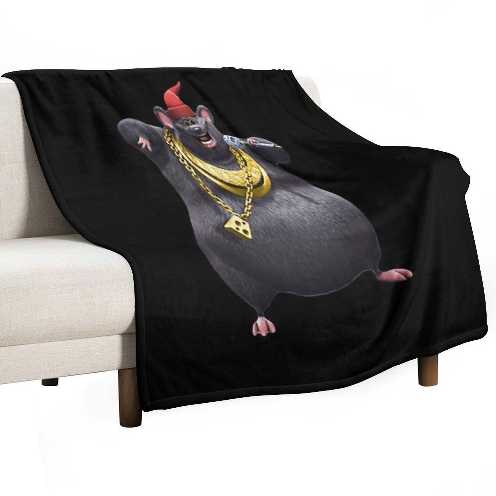 Biggie Cheese Rat Wrinkle-free Throw Blanket