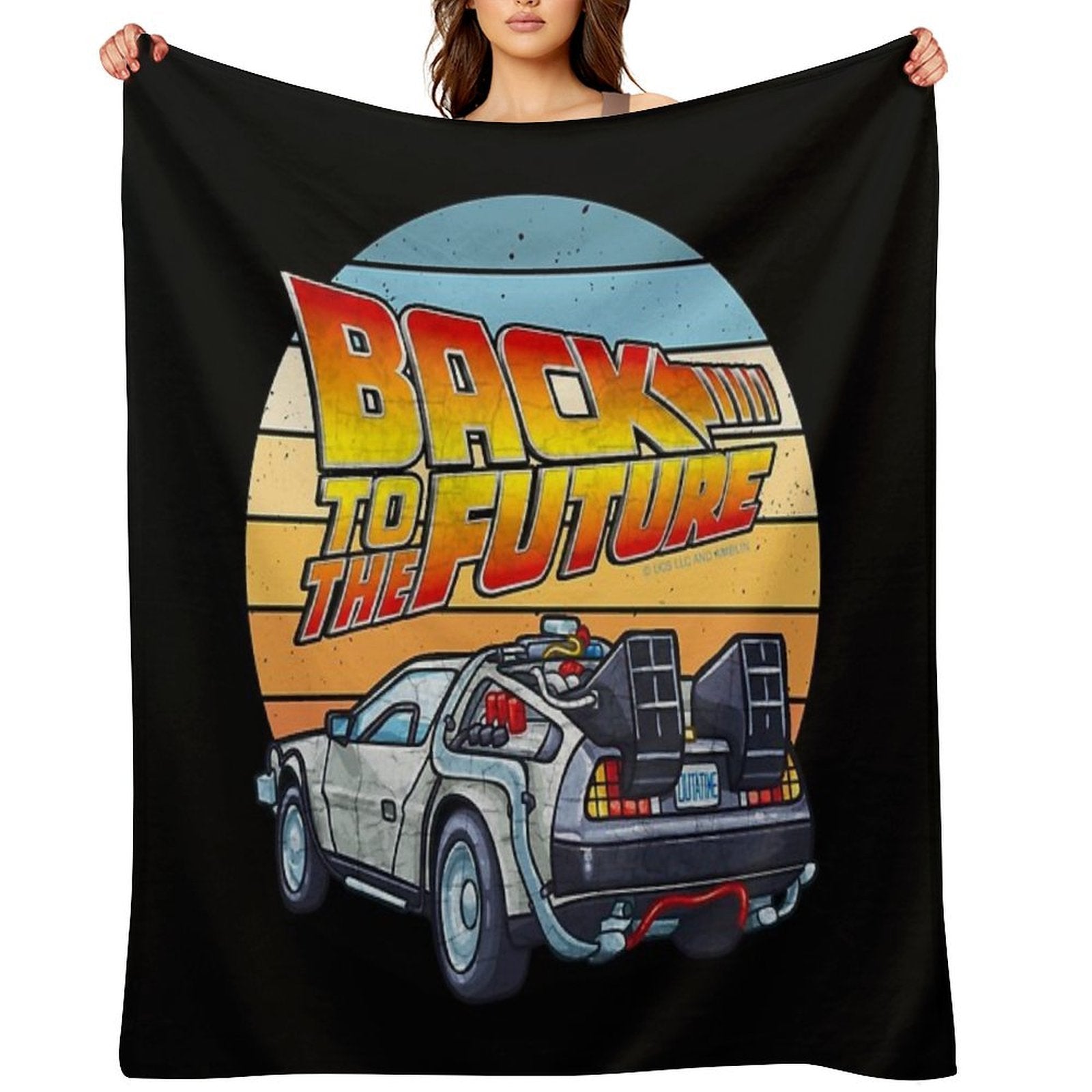Back to The Future - DMC DeLorean Eco-conscious Throw Blanket