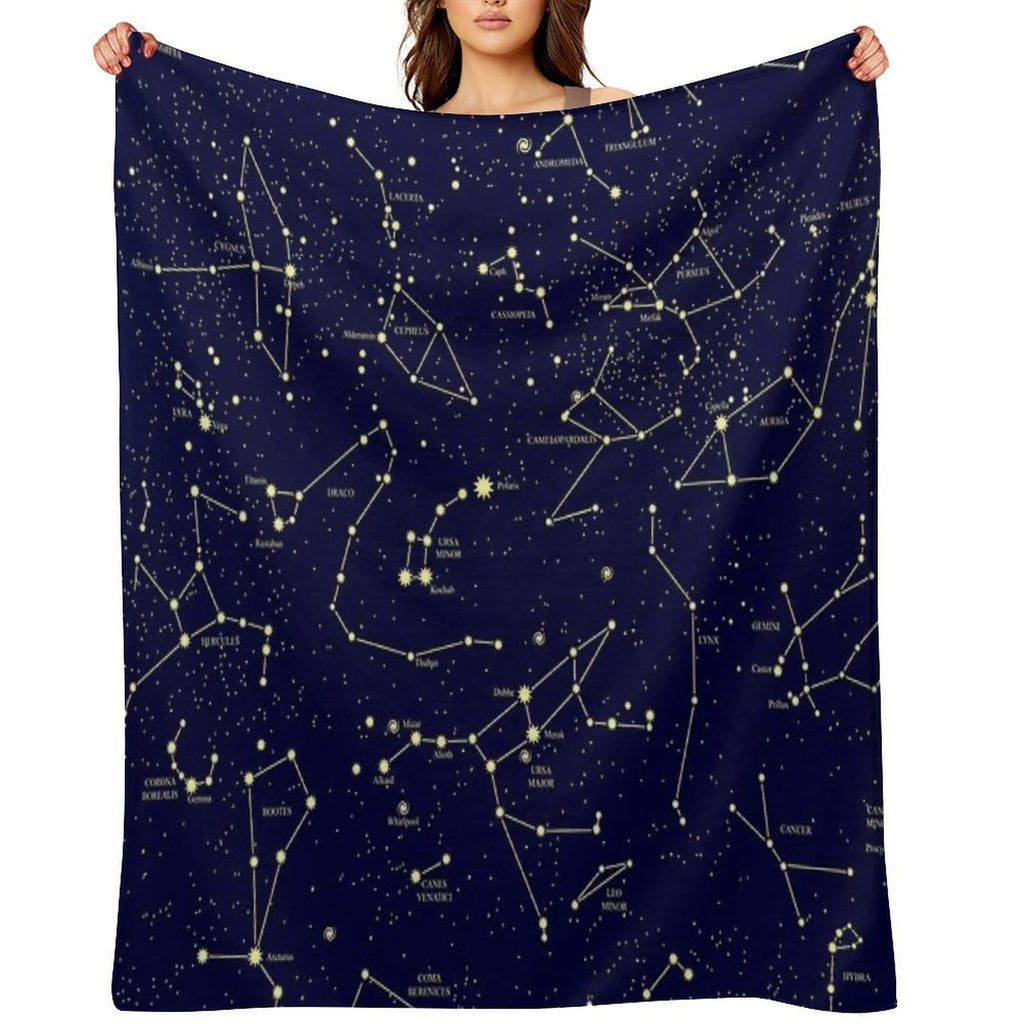 Constellation Astronomy Star Map Night Sky Velvety-soft Throw Blanket