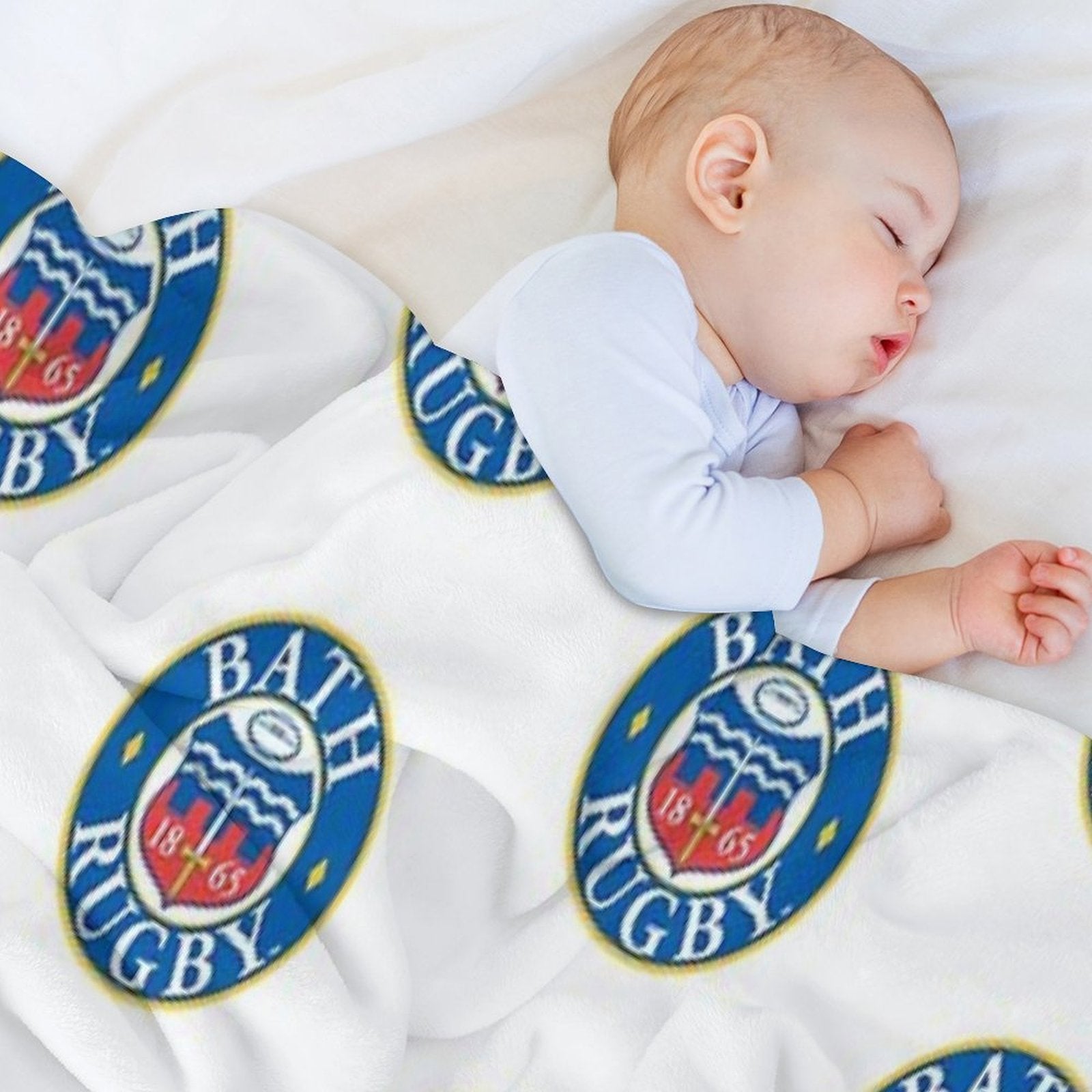 Bath Rugby Plush Throw Blanket