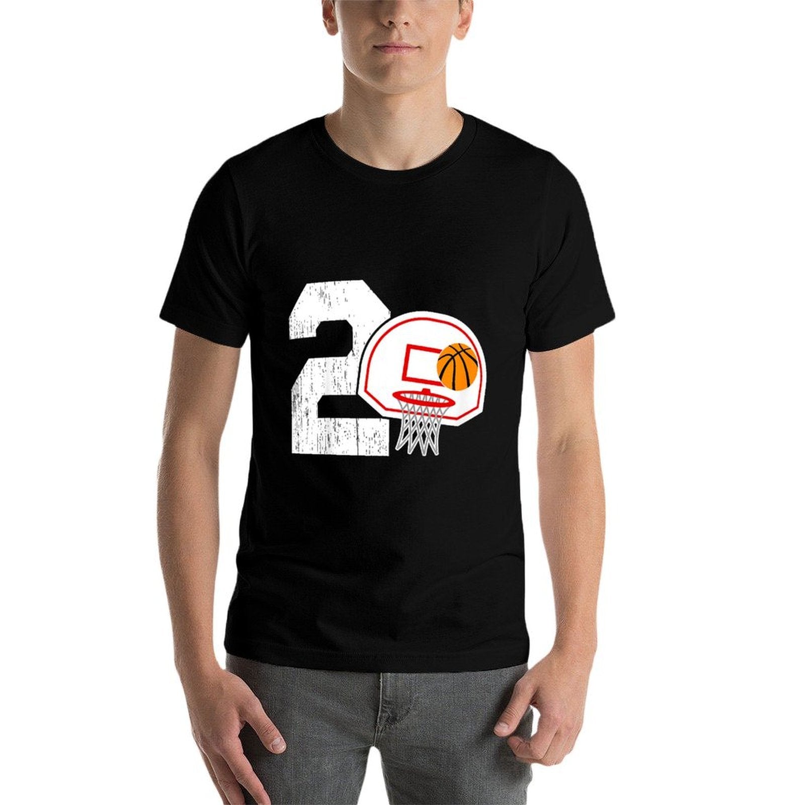 Kids 2nd Birthday Basketball Two Year Old Basketball Boy  Relaxed-fit T-Shirt