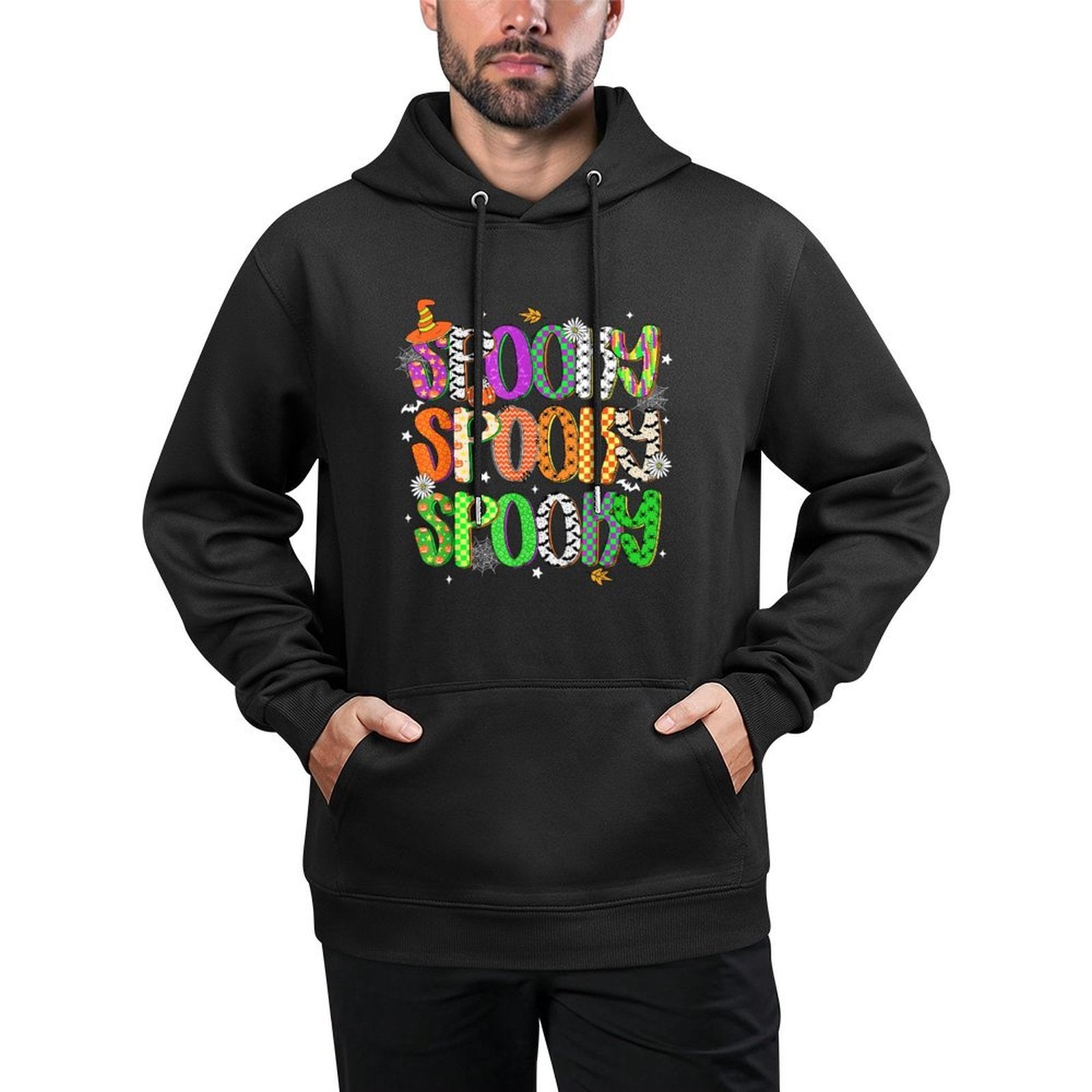 HUGvyn Halloween Spooky Season Preppy Halloween Women Kids Colorfast Hoodie