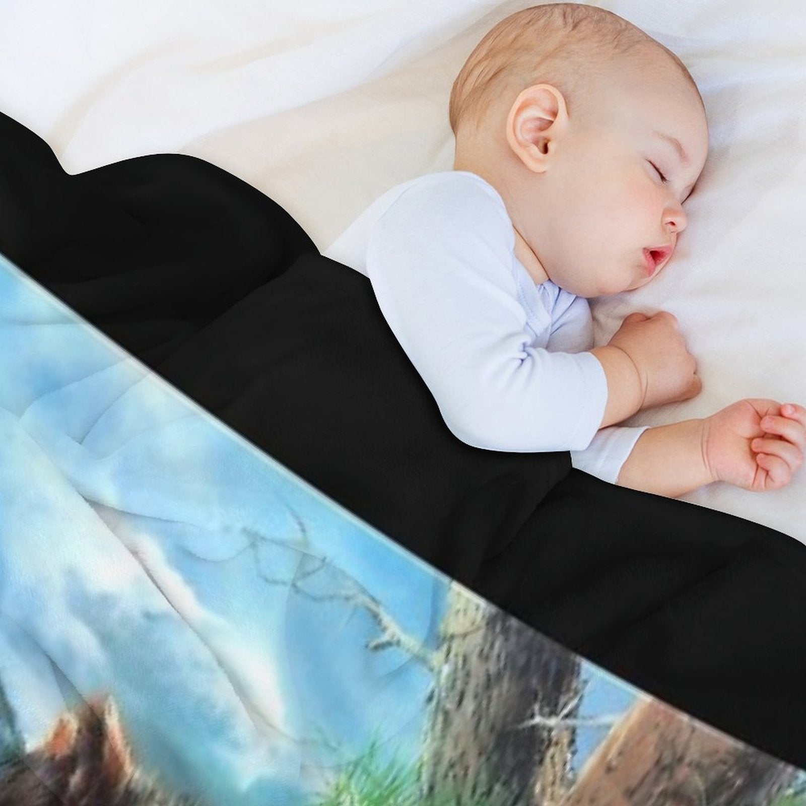 Cinnamon Tree Black Bear Cub Anti-pilling Throw Blanket