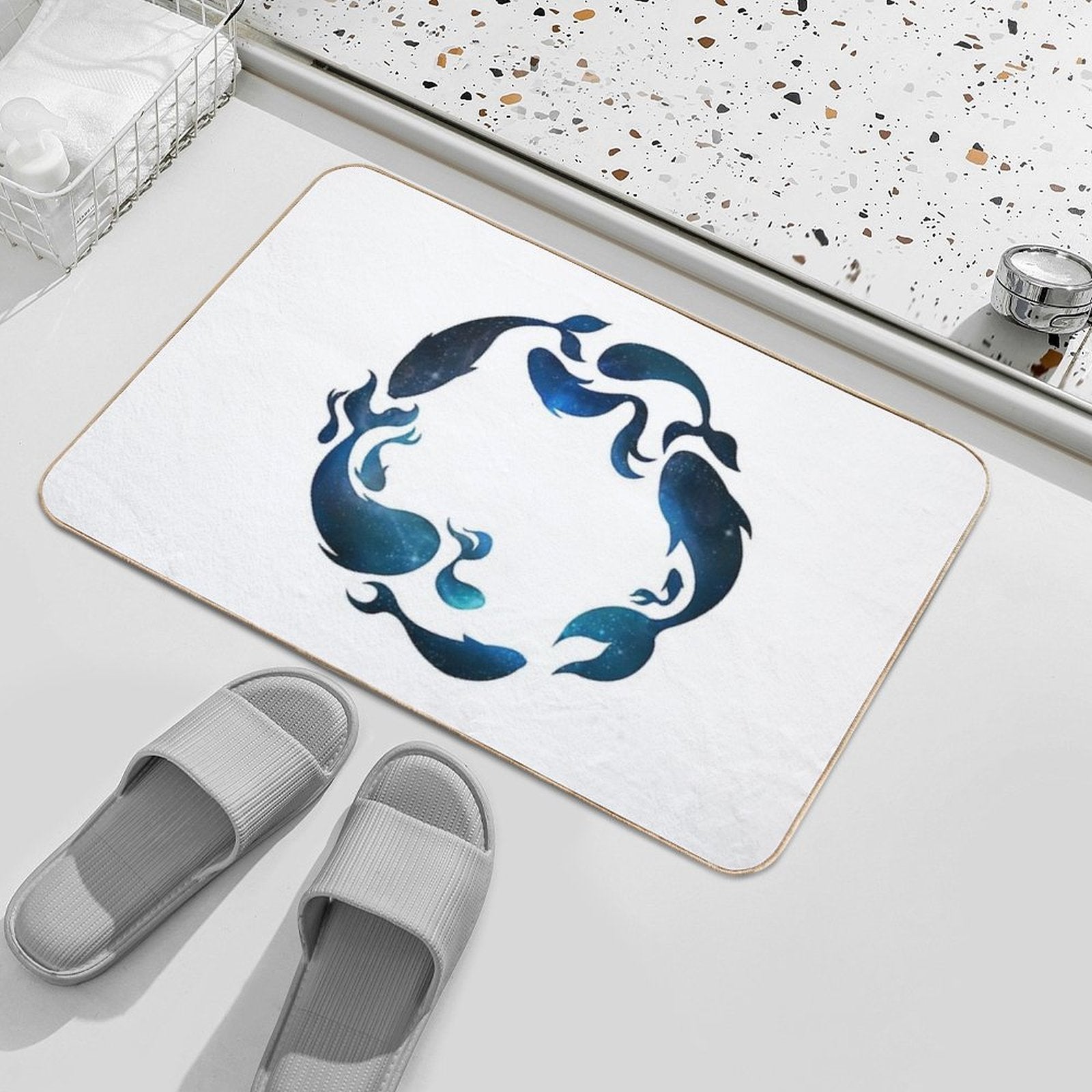 Aquatic Galaxy  Dirt-Trapping Bath Mat