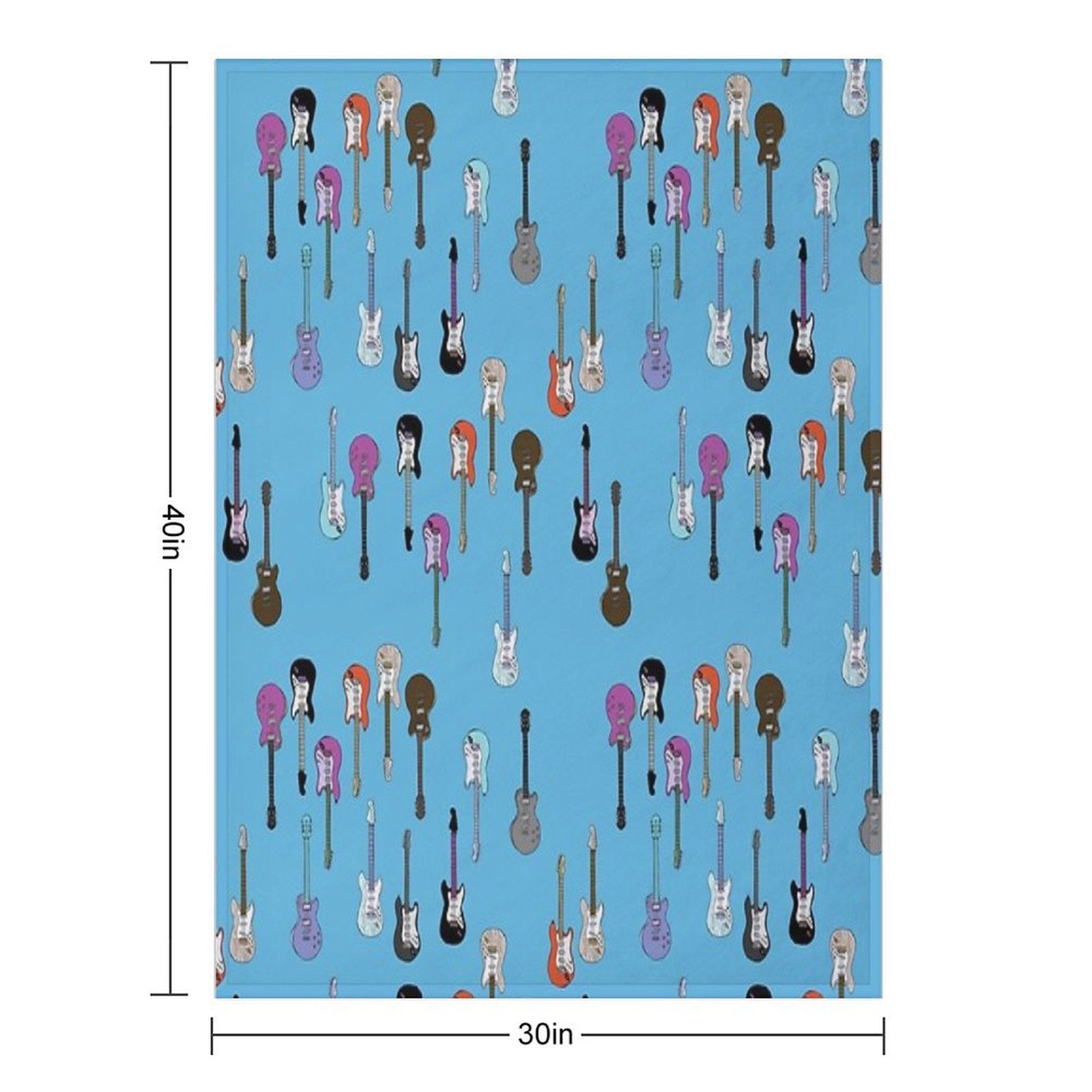 Guitars Blues Machine-washable Throw Blanket