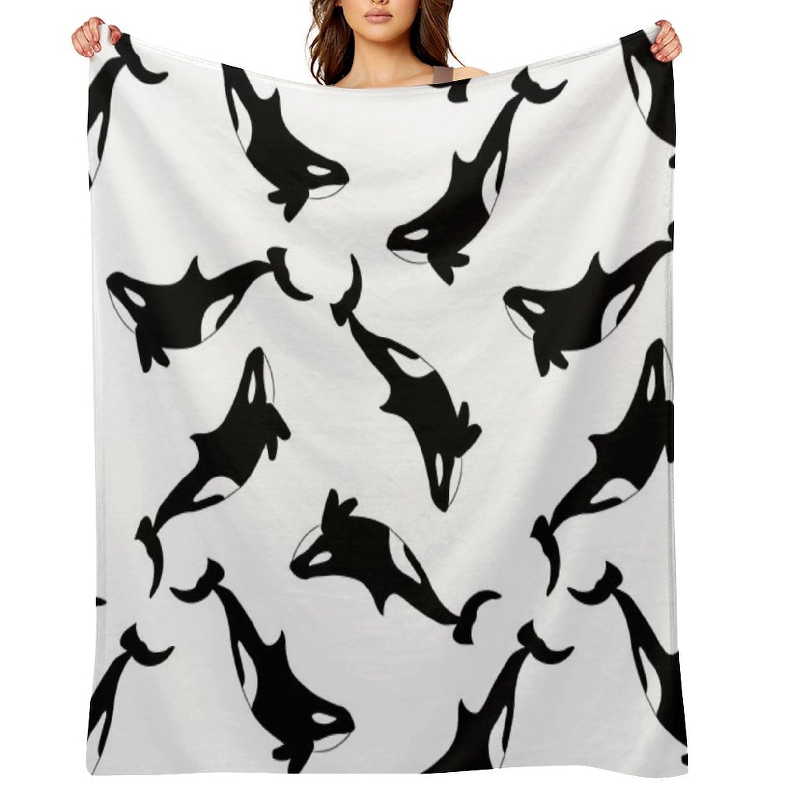 Orca Killer Whale Eco-conscious Throw Blanket