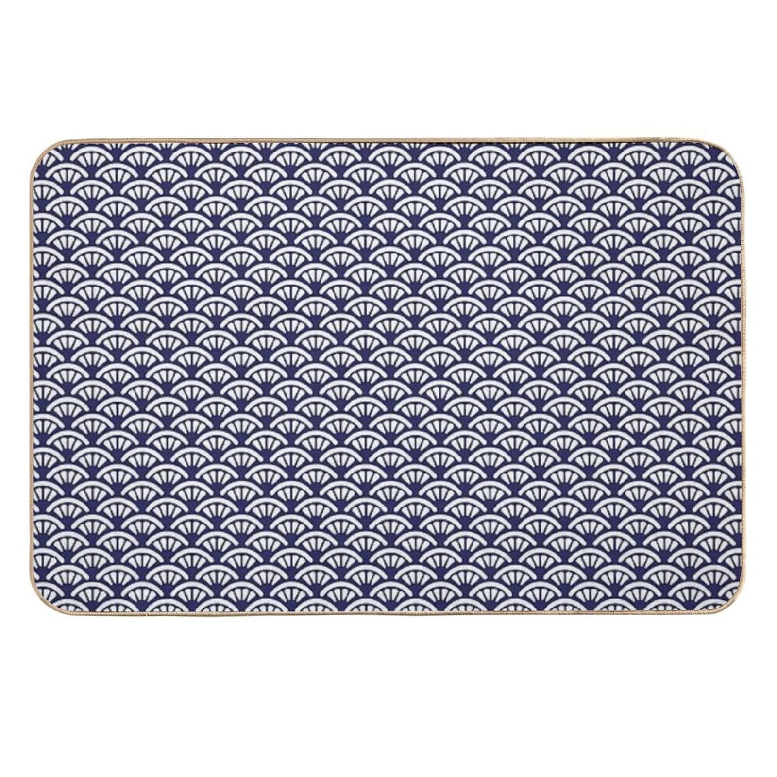 Decorative Seigaiha  Japanese Collection  Non-Slip Bath Mat