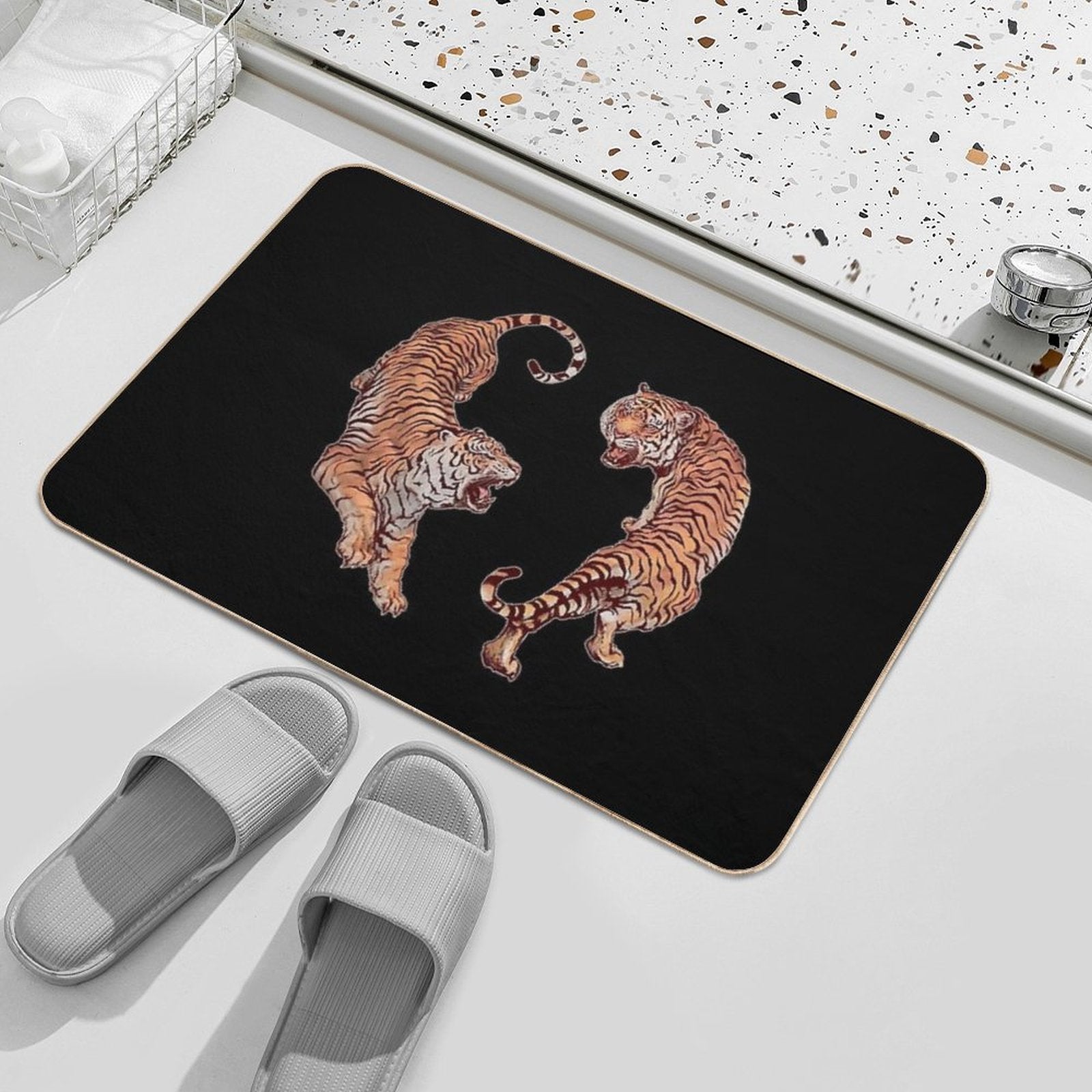 Year of The Tiger Happy Chinese New Year Yin Yang Tigers  Versatile Bath Mat