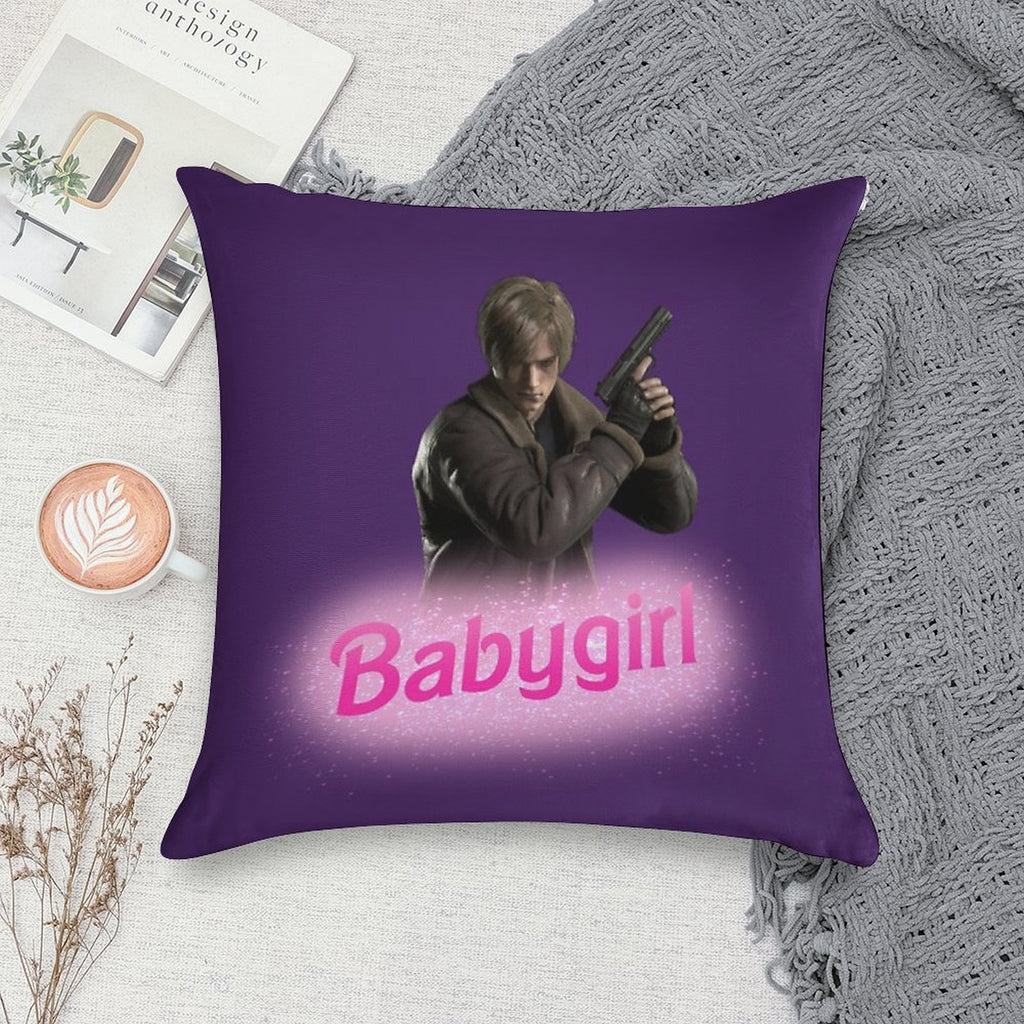 Leon Kennedy Babygirl Soft Short Plush Fabric Throw Pillow