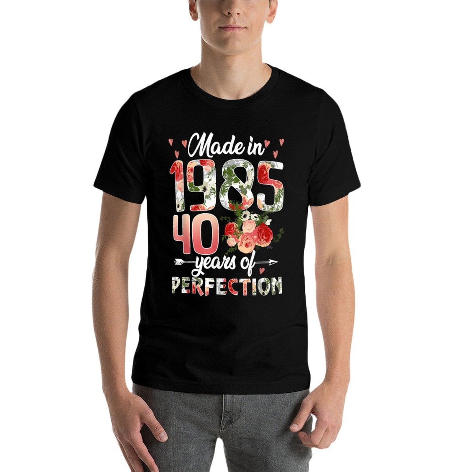 40 Years Old Born In 1985 Floral 40th Birthday Gifts Women  Odor-resistant T-Shirt