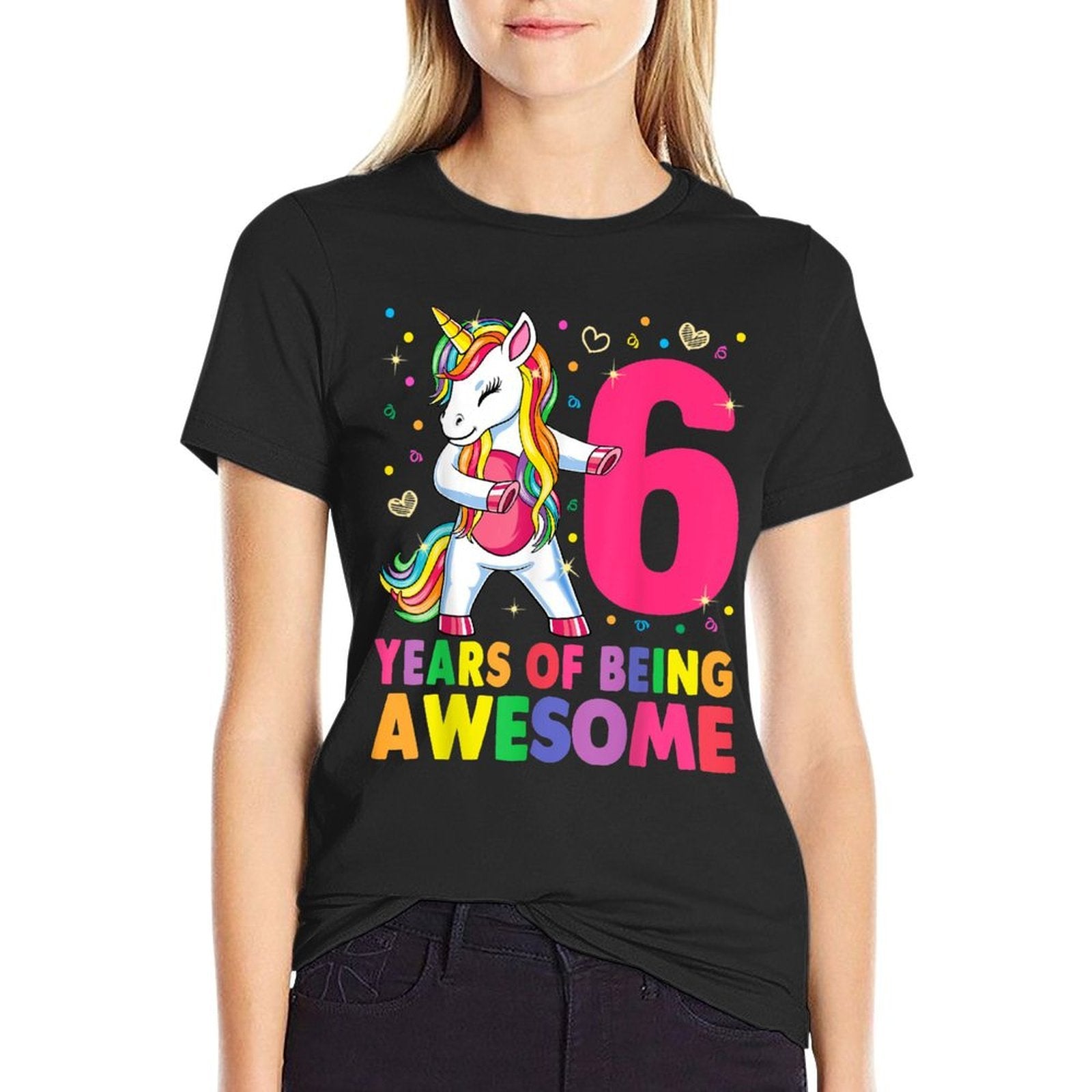 6 Years Old Unicorn Flossing 6th Birthday Girl Unicorn Party  Soft T-Shirt
