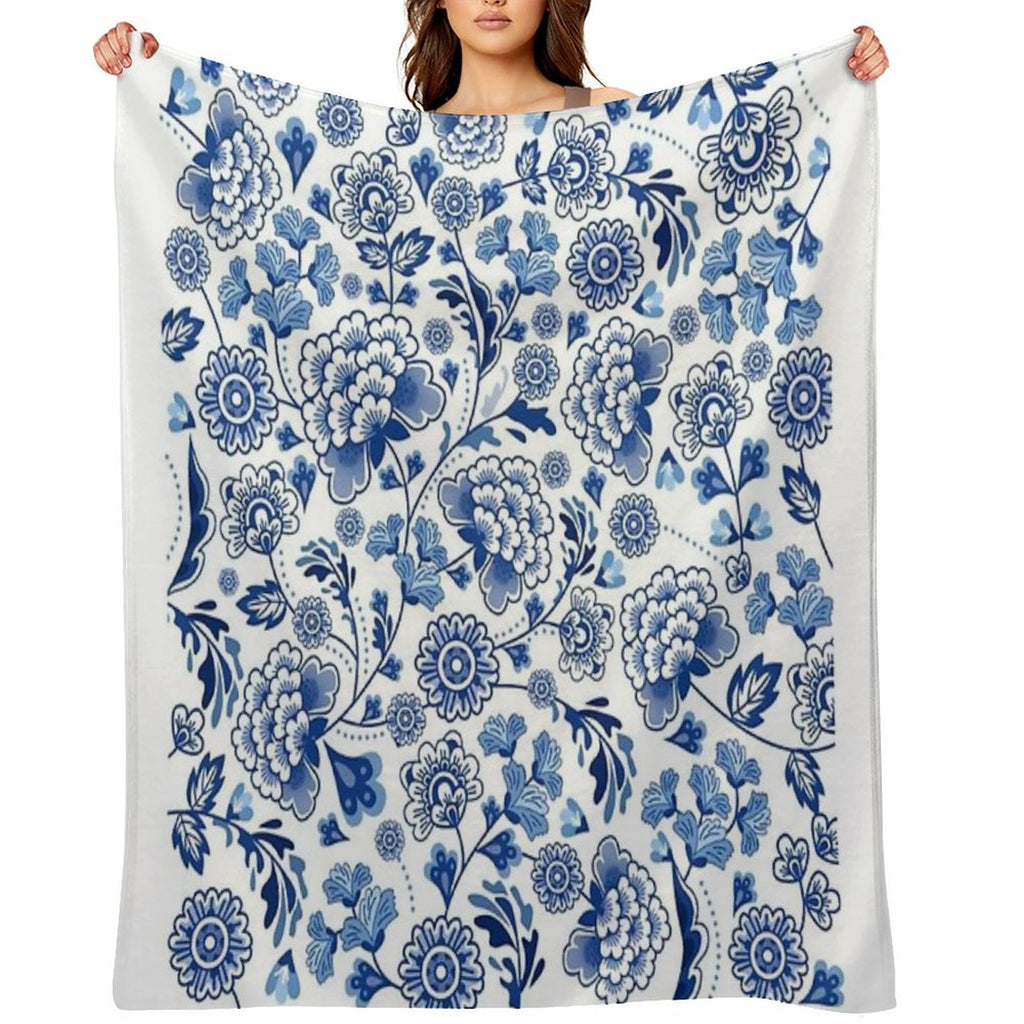 Chinese Porcelain Design Versatility Throw Blanket