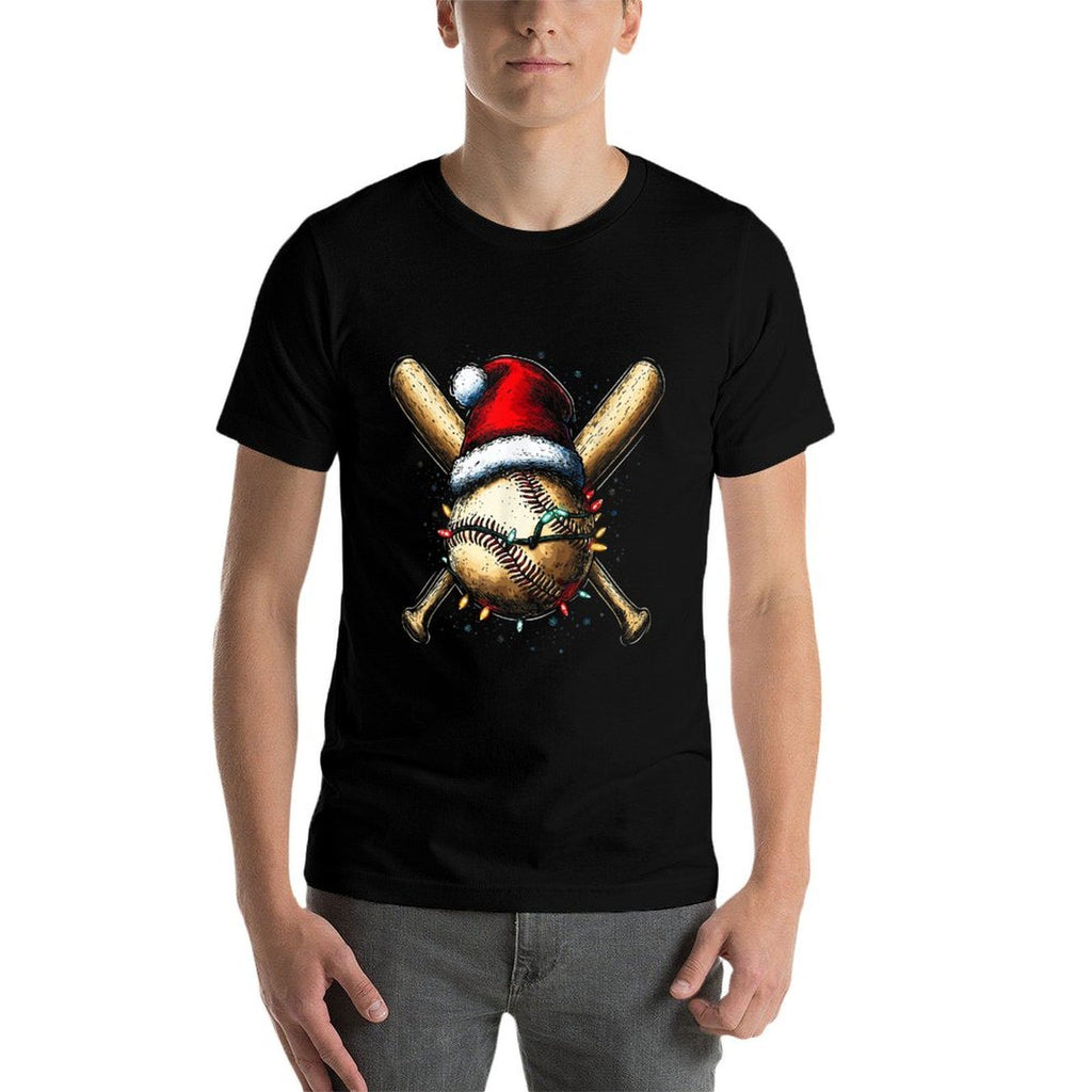 Christmas Baseball Pajama Xmas Santa For Men Boys Girls Kids  Trendy Pattern T-Shirt