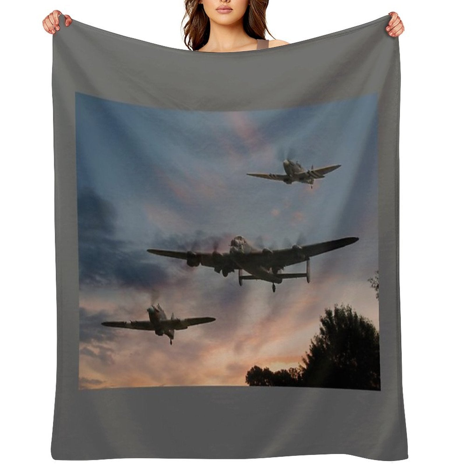 BBMF Low Pass at Sunset Multi-functional Throw Blanket