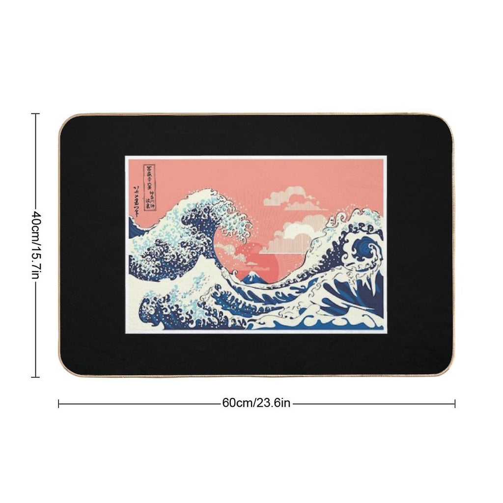 Great Wave of Kanagawa  Fade-Resistant Bath Mat