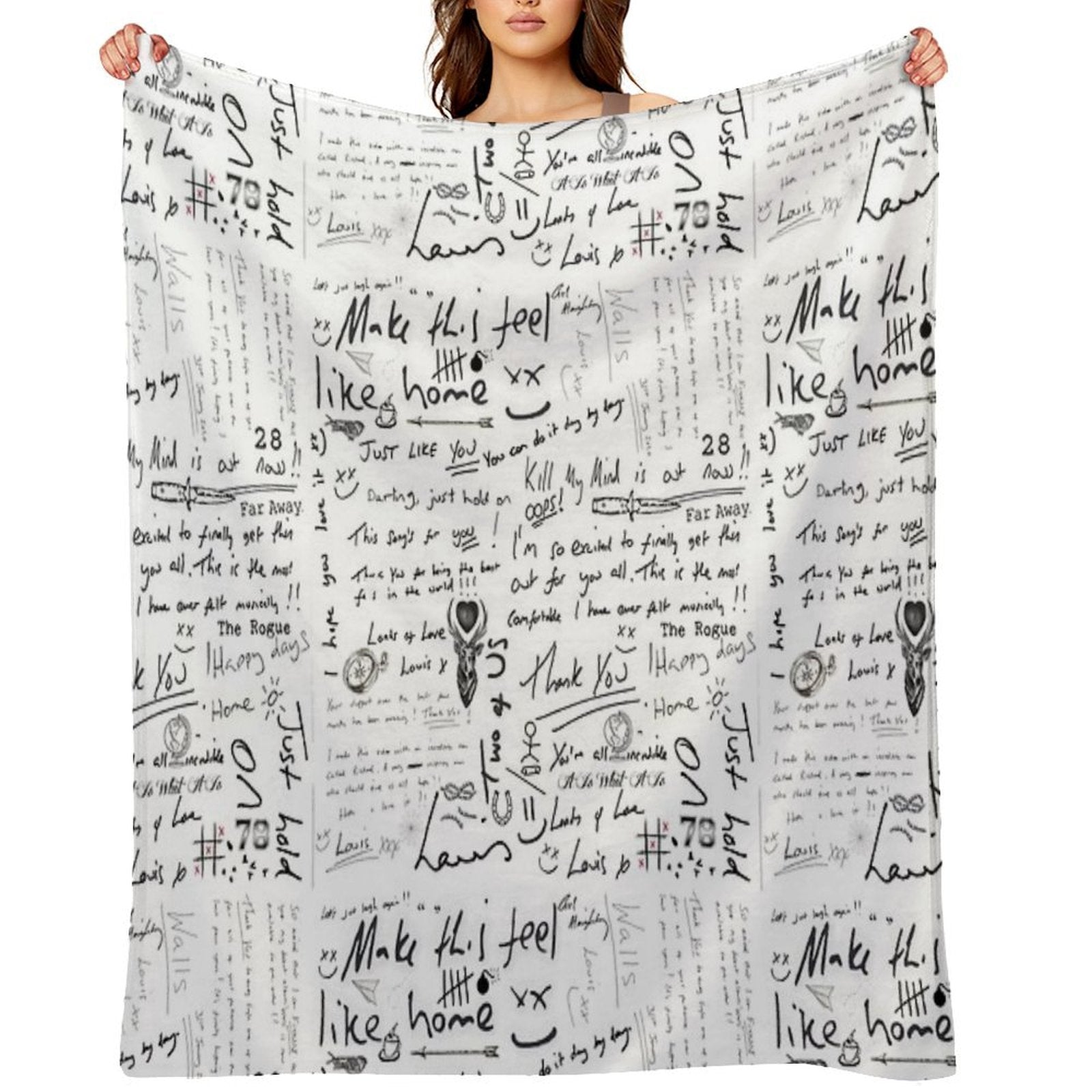 Louis Tomlinson Handwriting Quick-dry Throw Blanket