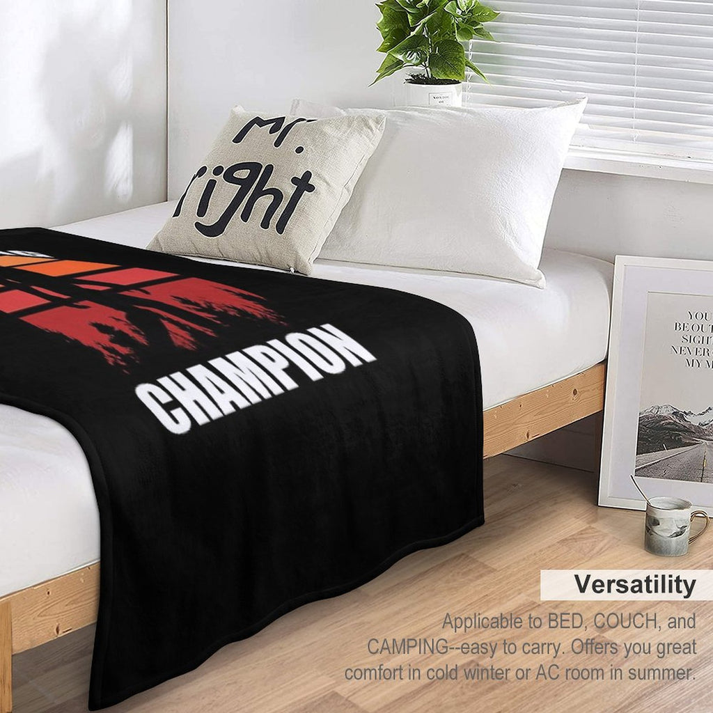 Bigfoot Funny Social Distancing Champion Vintage Sunset Lightweight Throw Blanket