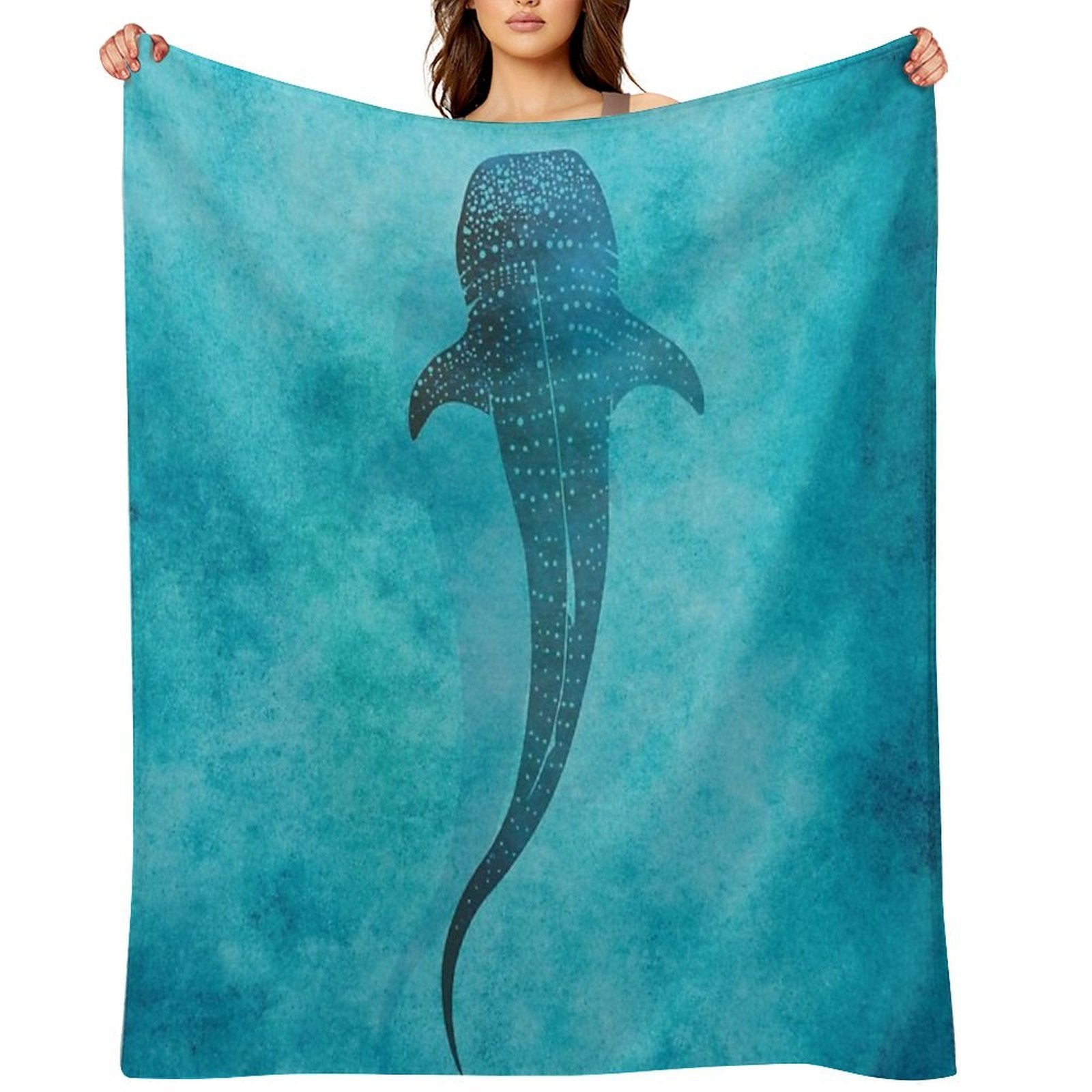 Whale Shark Blue Ocean Quick-dry Throw Blanket