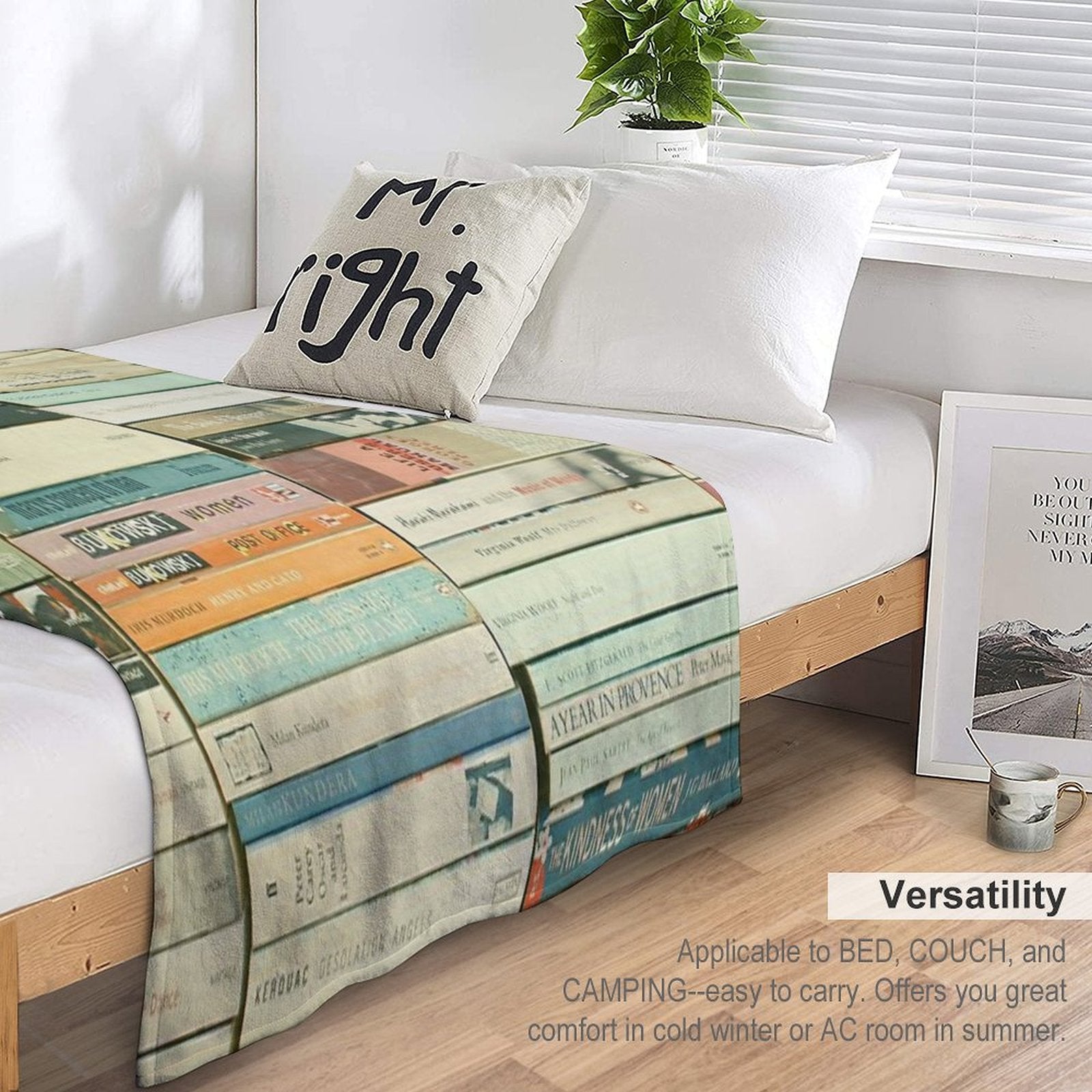 Bookworm Shrink-resistant Throw Blanket
