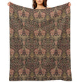 Honeysuckle Trellis Rich Black William Morris Pattern Gift-ready Throw Blanket