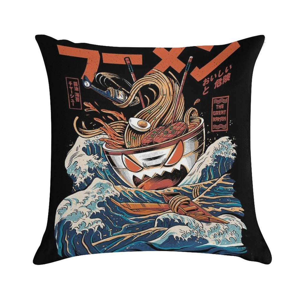 The Black Great Ramen Soft Reinforced Edging Throw Pillow