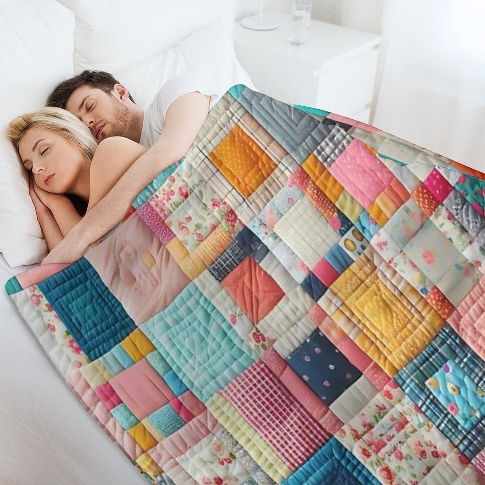 Patchwork Tapestry A Mosaic of Cozy Memories Premium Throw Blanket