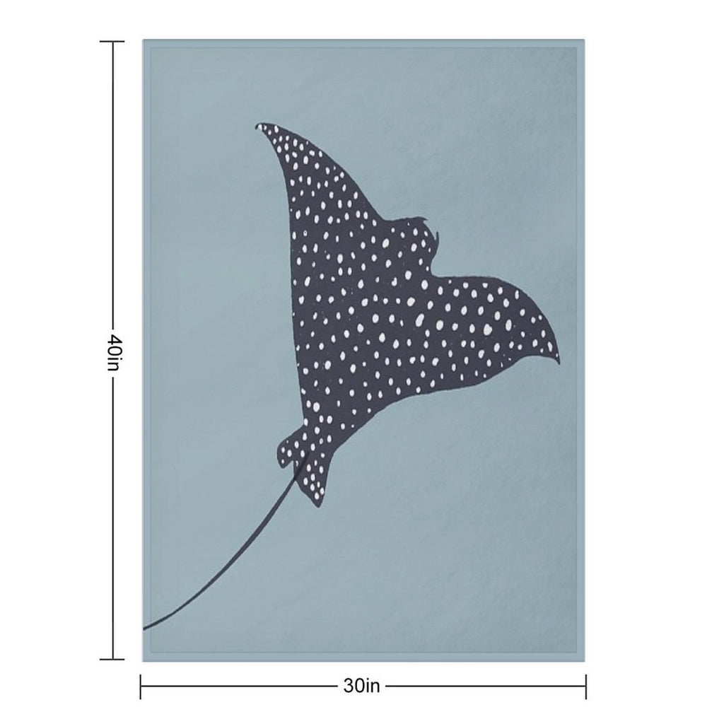 Stingray Fish Illustration Sustainable Throw Blanket