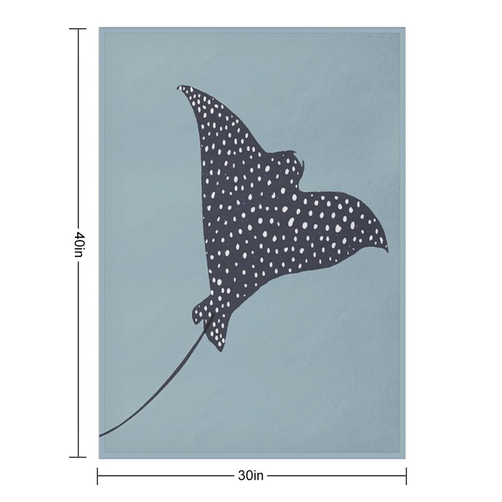 Stingray Fish Illustration Sustainable Throw Blanket