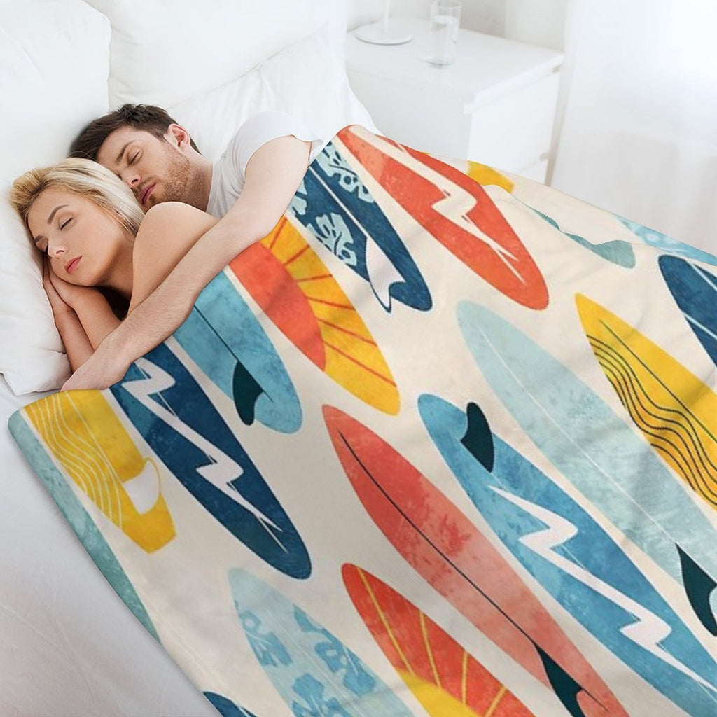 Surfboard White Wrinkle-free Throw Blanket