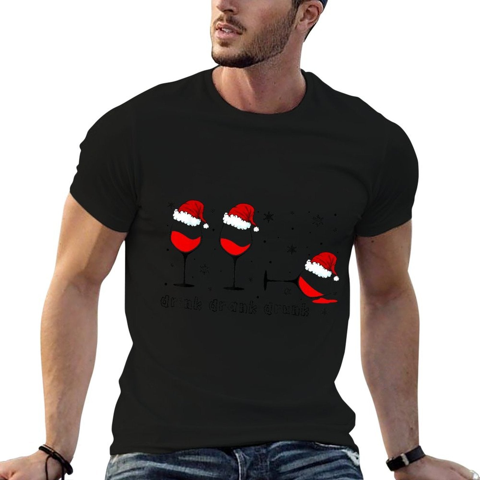 Funny Christmas Drink Drank Drunk Xmas Holiday  Classic T-Shirt