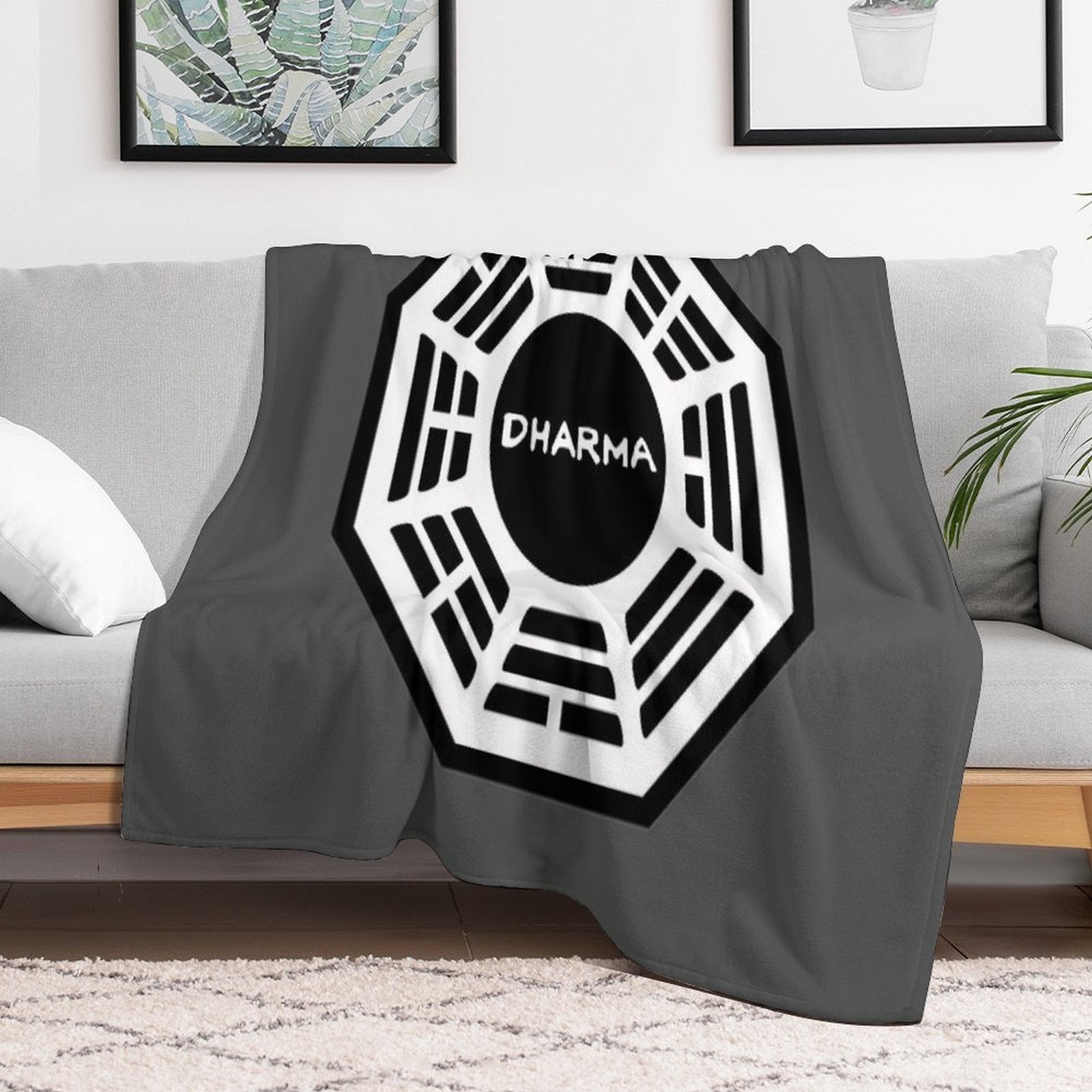 Dharma Initiative Logo Lost TV Show Velvety-soft Throw Blanket