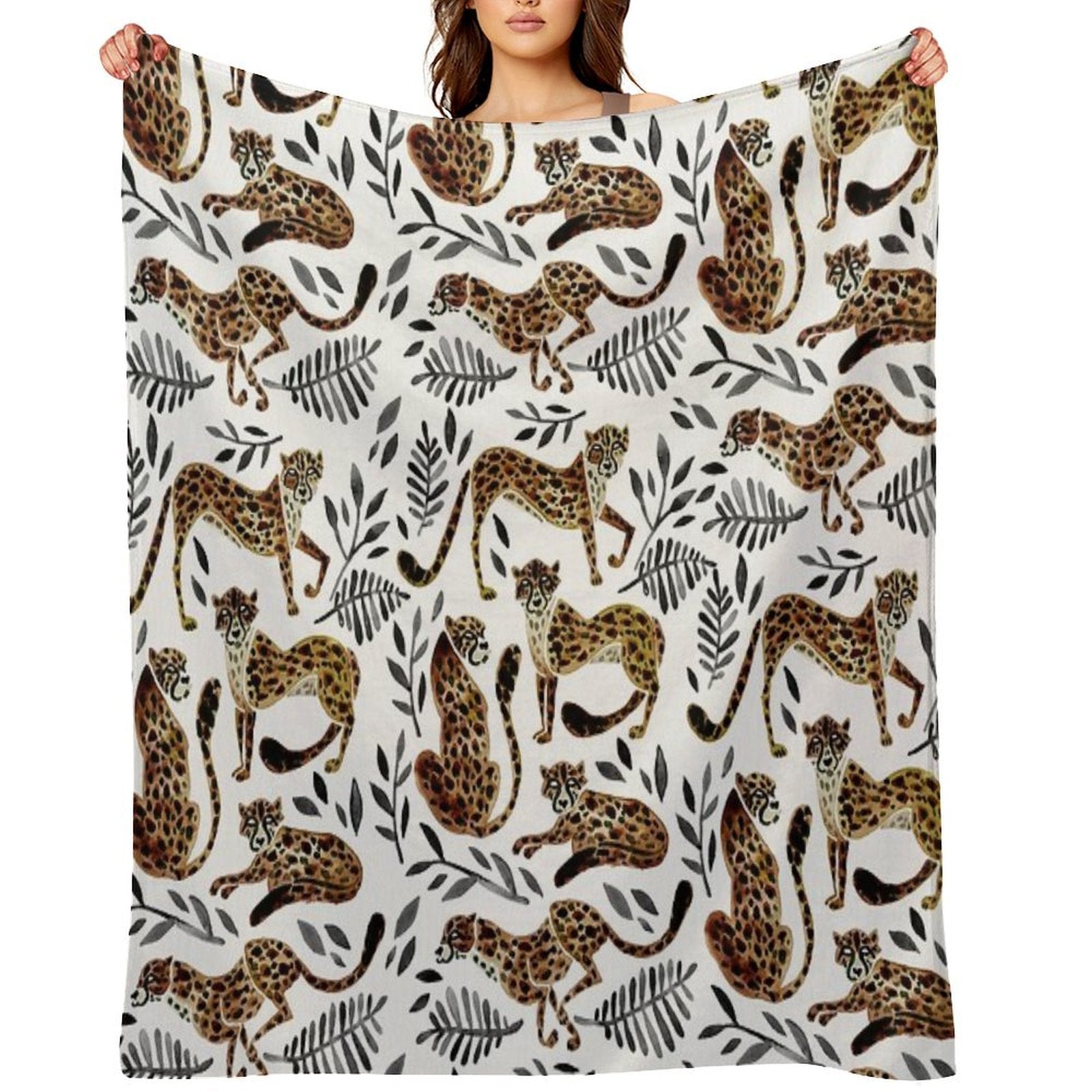 Cheetah Collection – Mocha & Black Palette Lightweight Throw Blanket