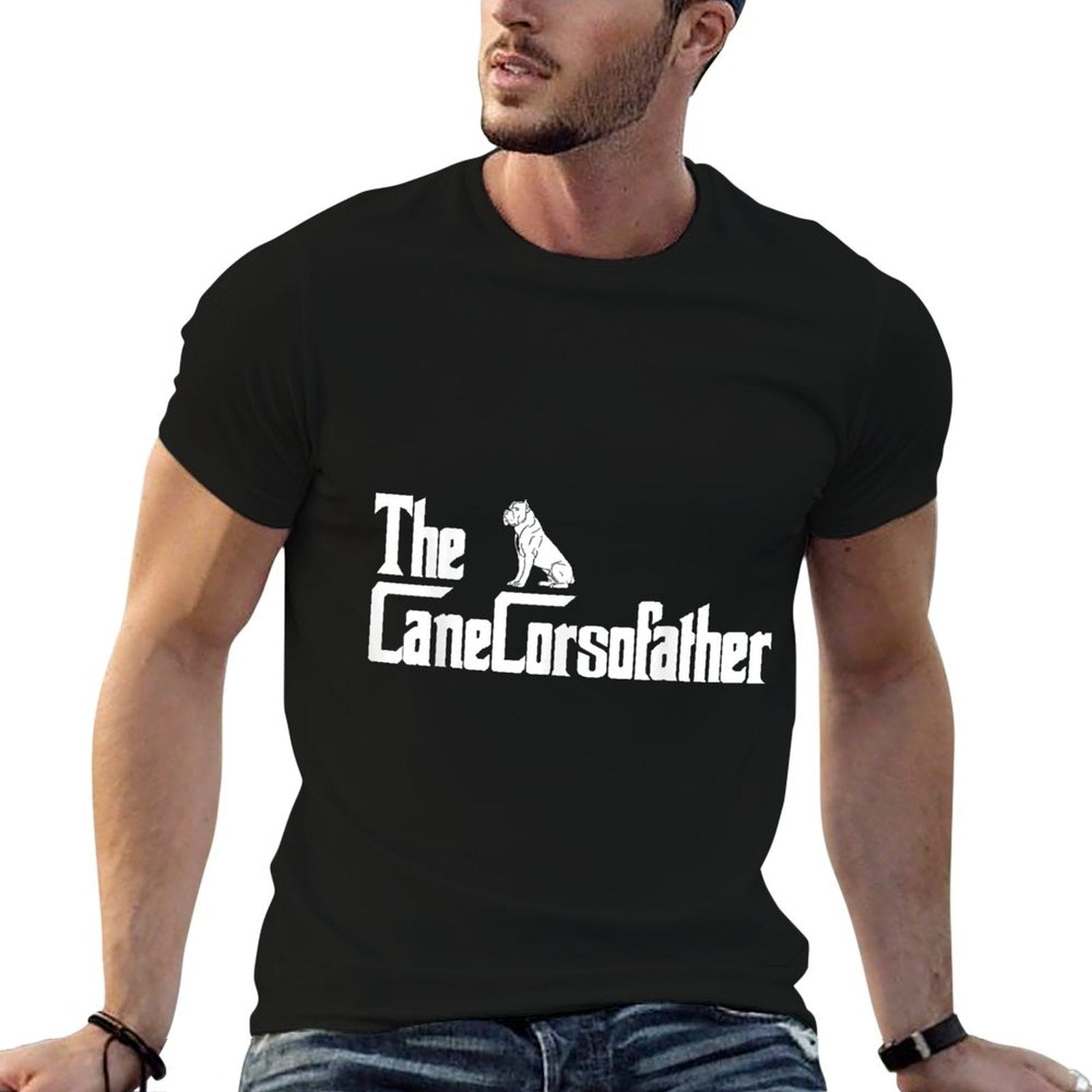 The CaneCorsoFather Funny Cane Corso Dog Dad Men Gifts  Heathered Texture T-Shirt