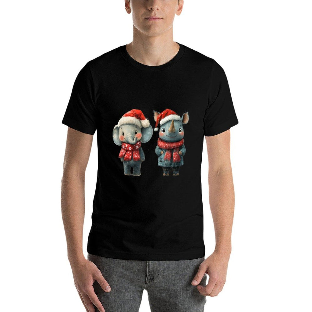 Elephant And Rhino Animal South African Christmas Animals  Slim-fit Cut T-Shirt