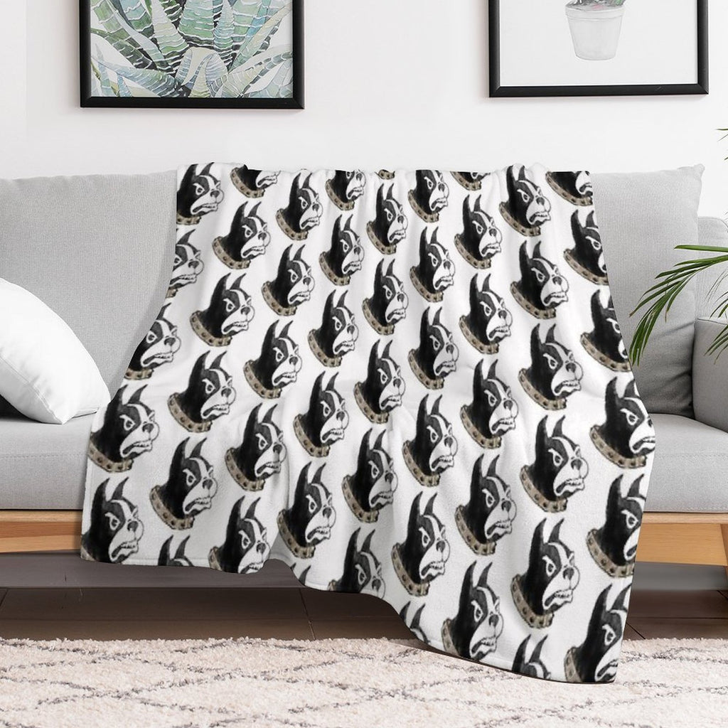 Watercolor Black And Gold Wofford College Terrier Lightweight Throw Blanket