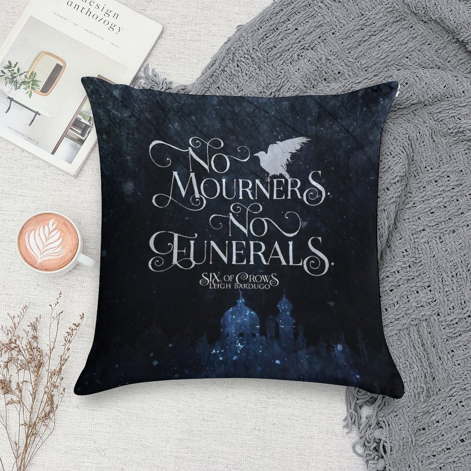 Six of Crows, No Mourners No Funerals, Kaz Brekker Soft Luxury Feel Throw Pillow