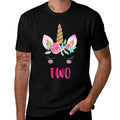 Kids Two Unicorn Birthday Girl 2 Year Old Cute  High-quality Stitching T-Shirt