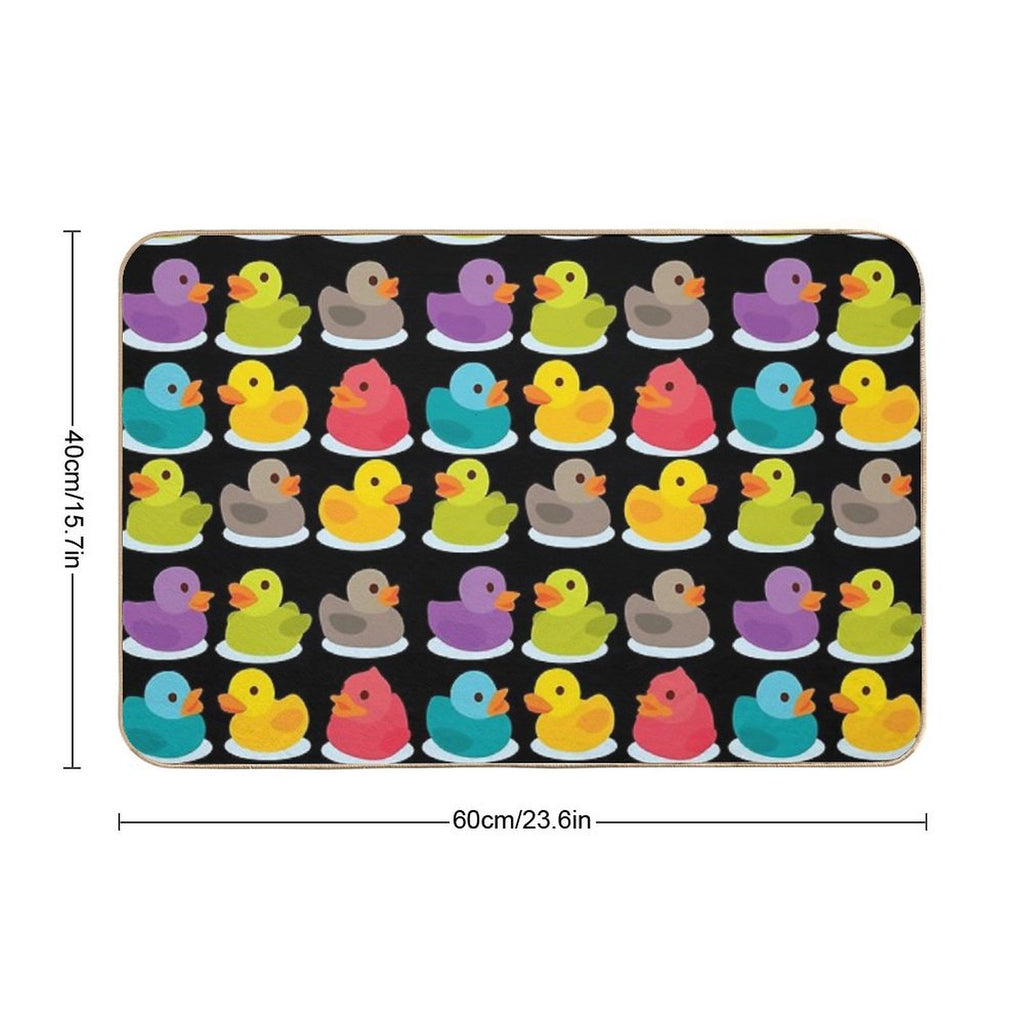 Duck Duck Go! Oh No, Ducks Everywhere!  Fade-Resistant Bath Mat