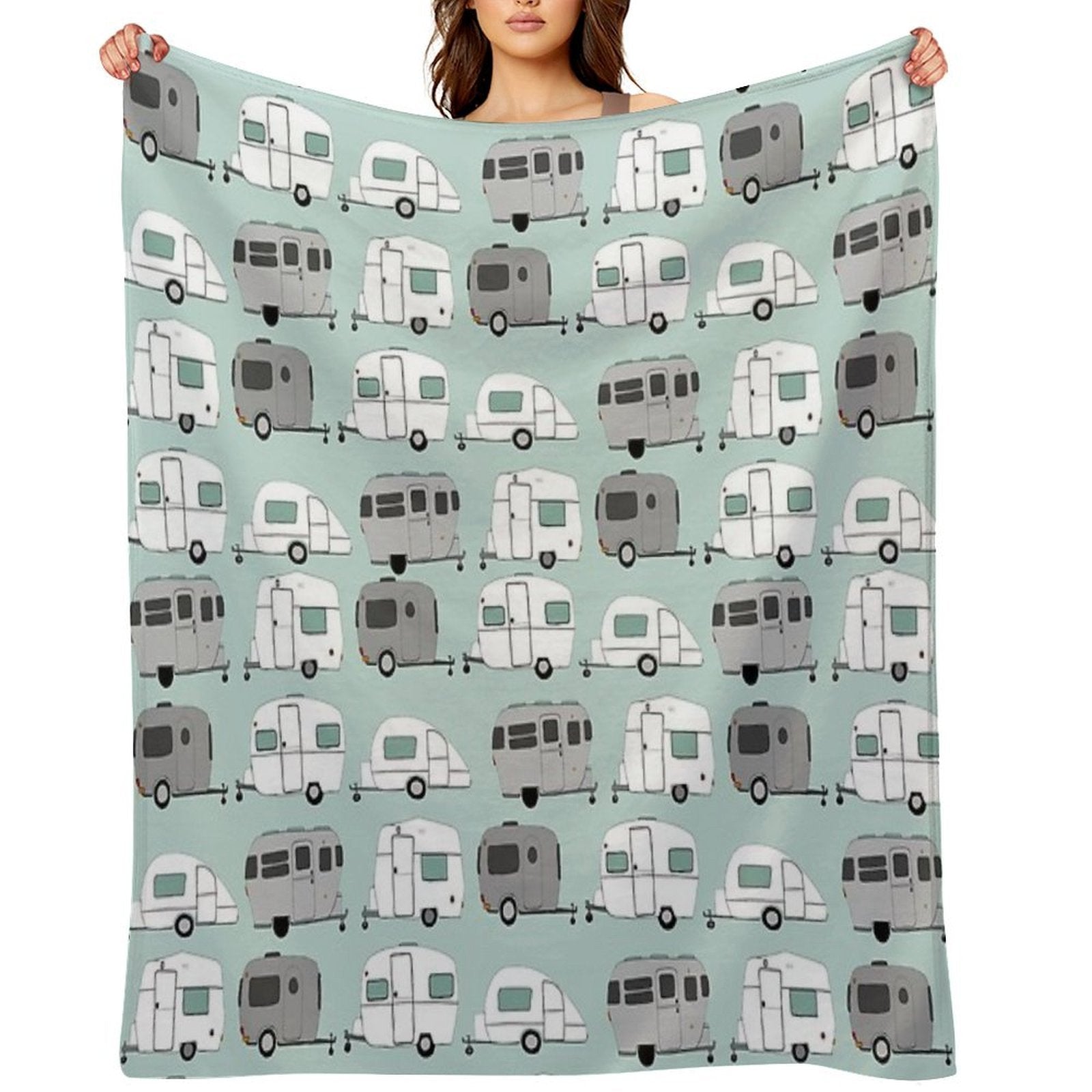 Chromatic Vintage Caravan Pattern Compact Throw Blanket
