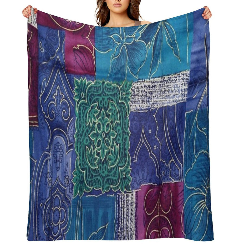 Tapestry Squares Comfort Throw Blanket