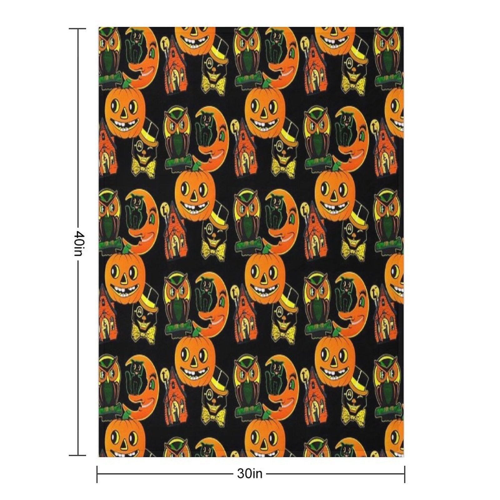 Vintage Halloween Decorations Multi-functional Throw Blanket