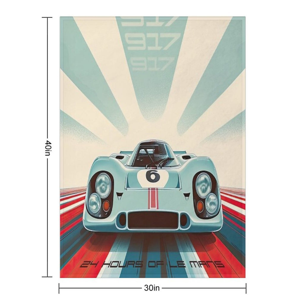 Porsche 917 24 Hours of Le Mans Race Car Premium Throw Blanket