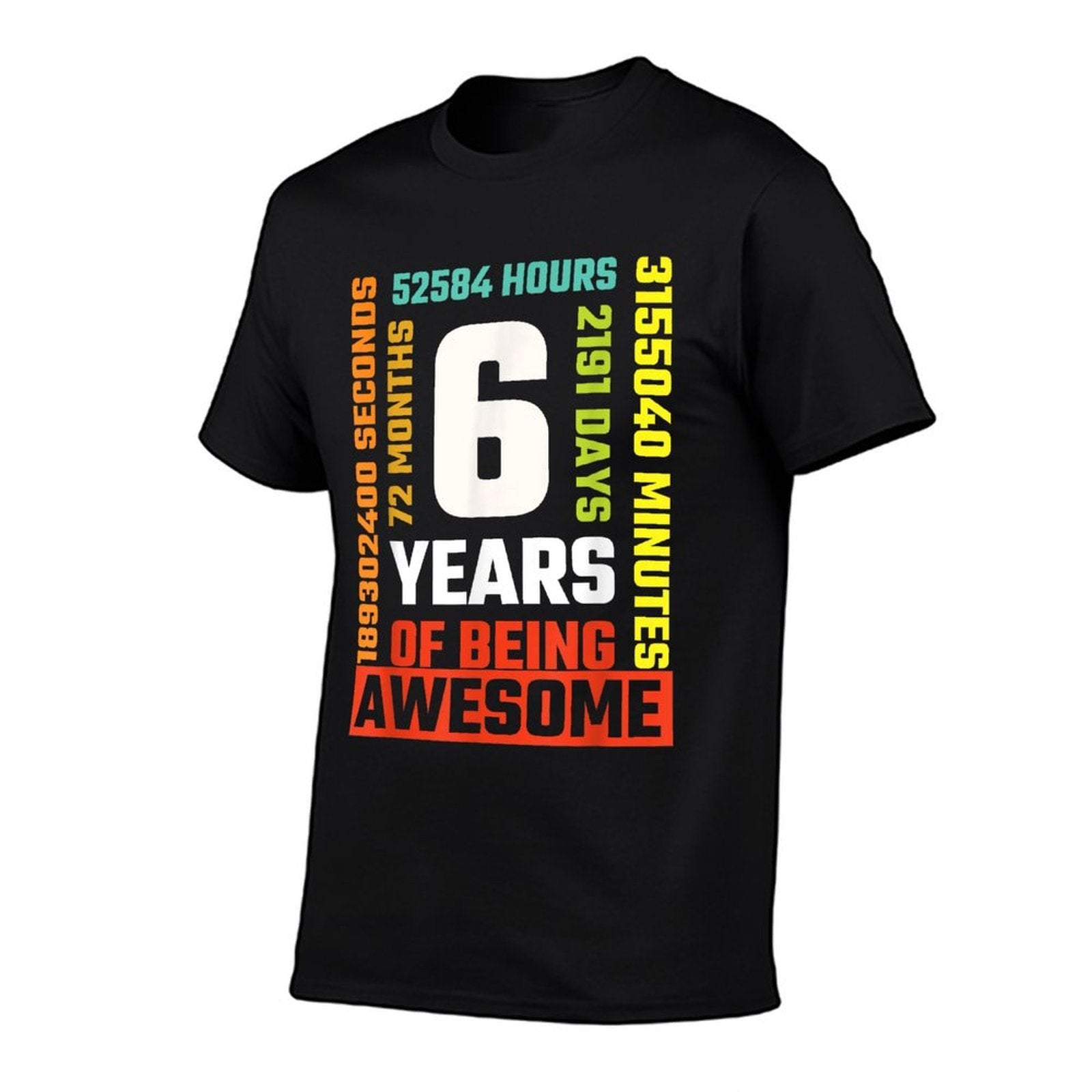 6th Birthday 6 Years Old Vintage Retro 72 Months Gift  Summer-ready Fabric T-Shirt