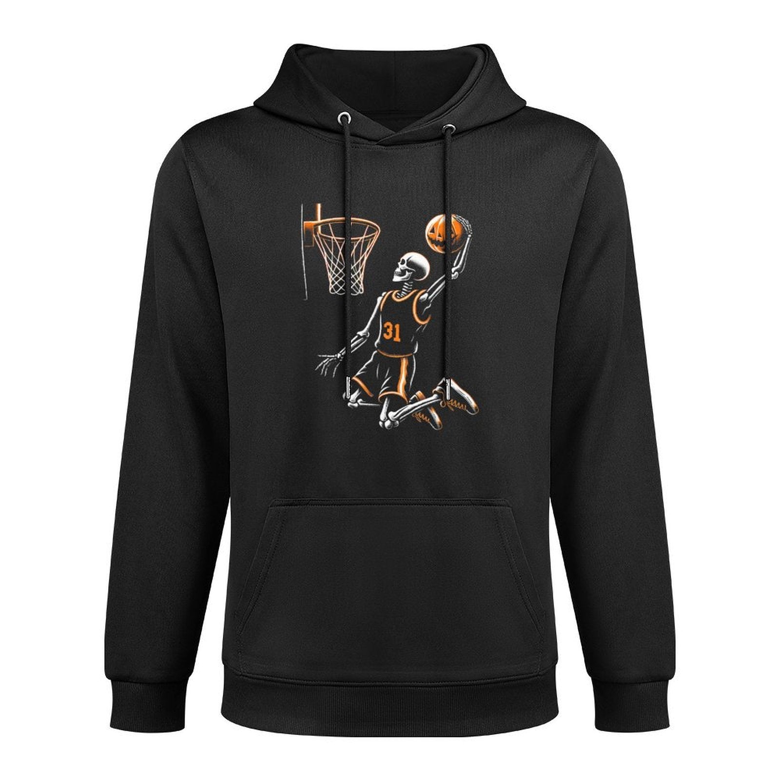 Skeleton Basketball Player Spooky For Halloween Colorfast Hoodie