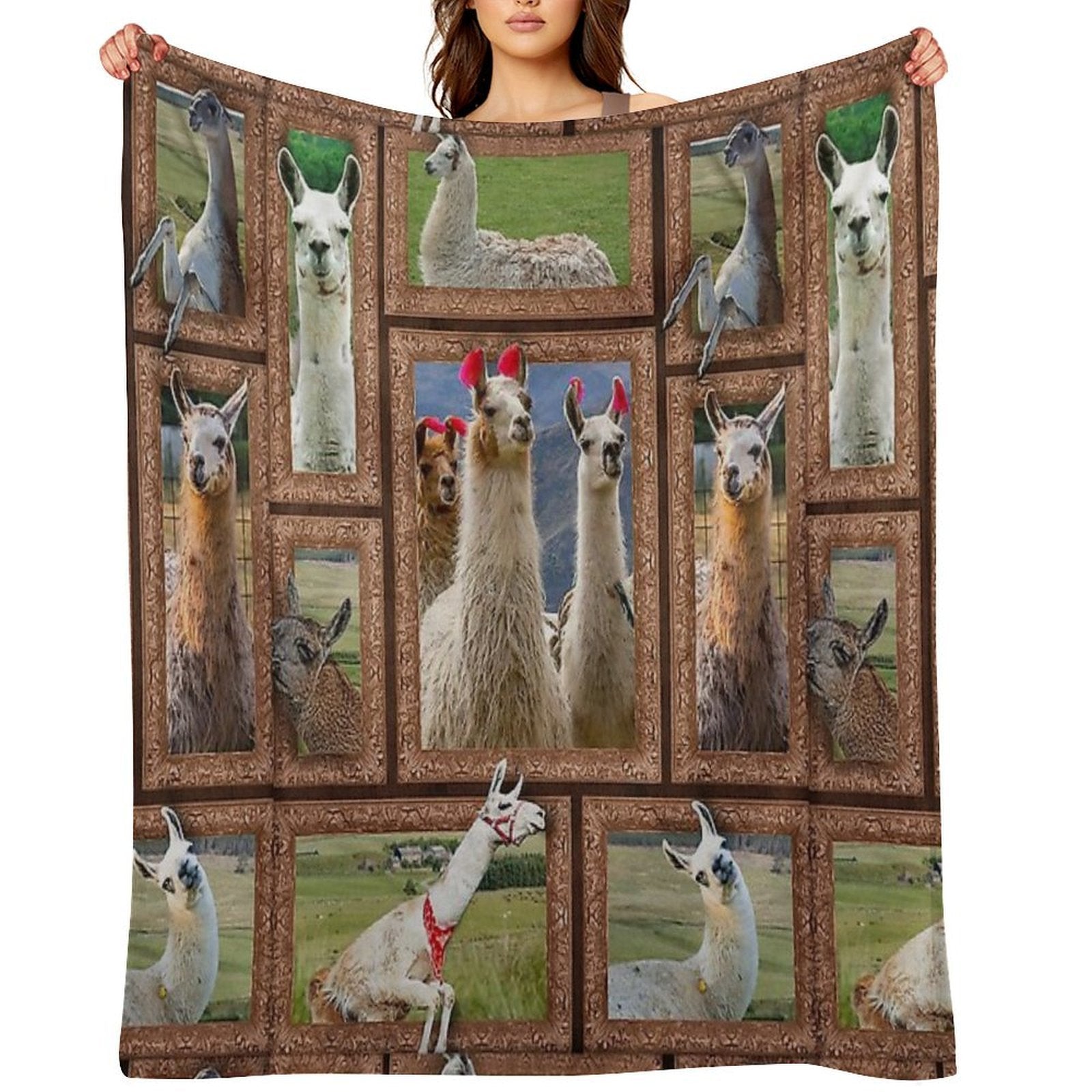 3D Llama-gigapixel Sustainable Throw Blanket