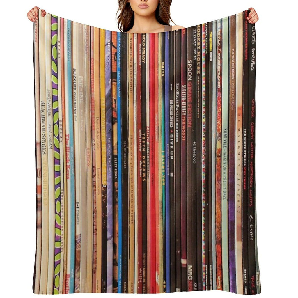 Indie Rock Vinyl Records Anti-pilling Throw Blanket